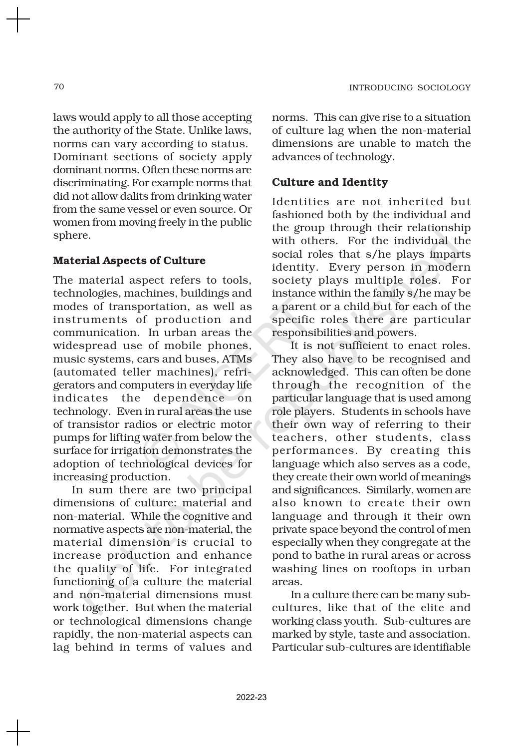 NCERT Book for Class 11 Sociology (Part-I) Chapter 4 Culture and Socialisation - Page 8