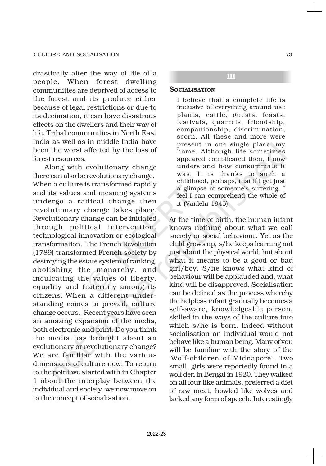 NCERT Book for Class 11 Sociology (Part-I) Chapter 4 Culture and Socialisation - Page 11