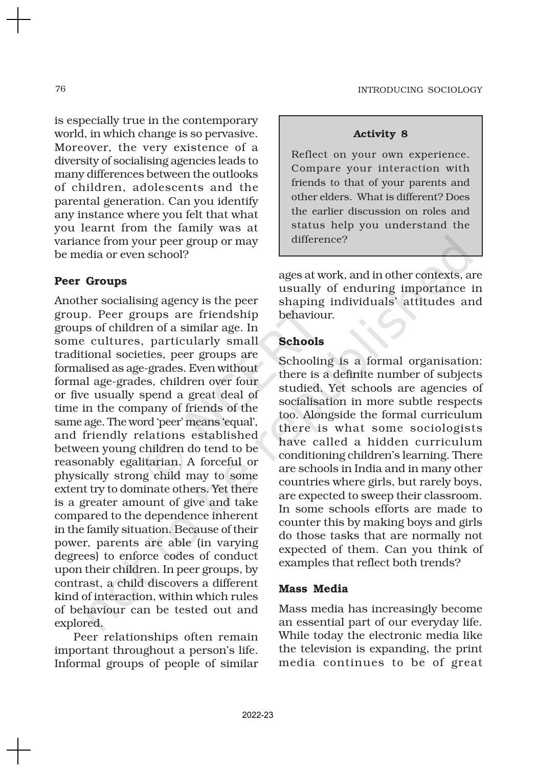 NCERT Book for Class 11 Sociology (Part-I) Chapter 4 Culture and Socialisation - Page 14