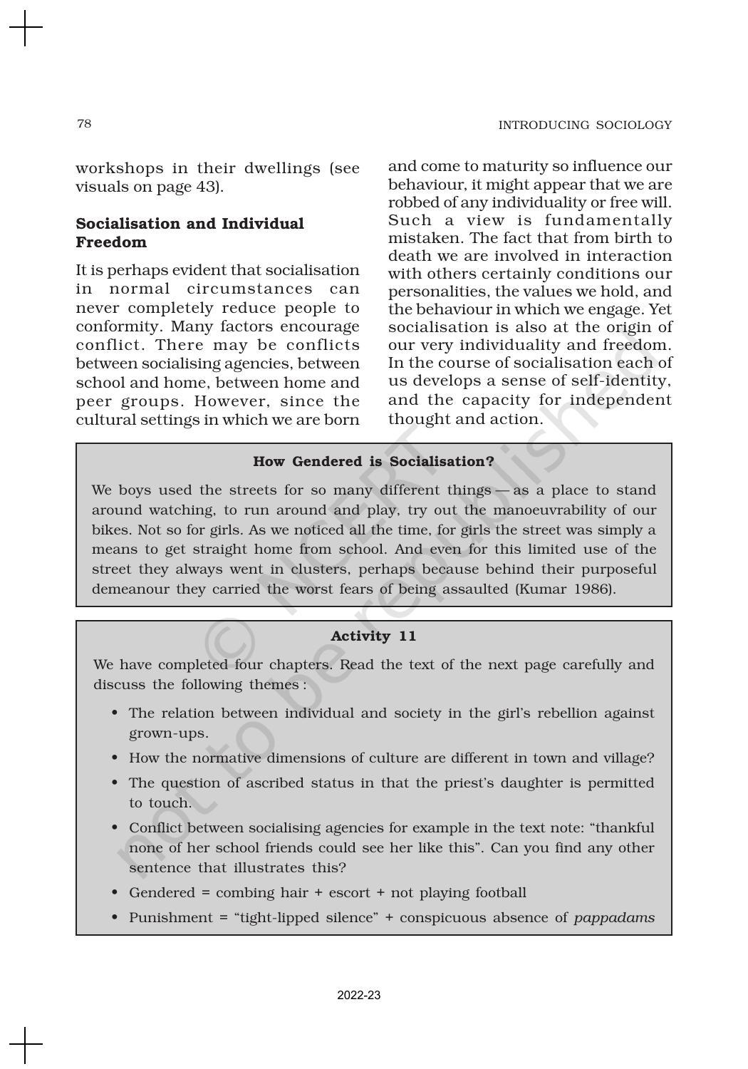 NCERT Book for Class 11 Sociology (Part-I) Chapter 4 Culture and Socialisation - Page 16