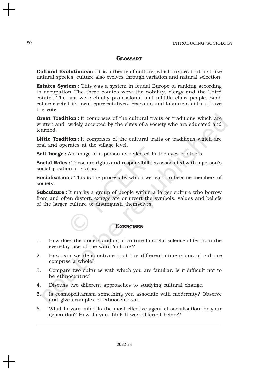 NCERT Book for Class 11 Sociology (Part-I) Chapter 4 Culture and Socialisation - Page 18