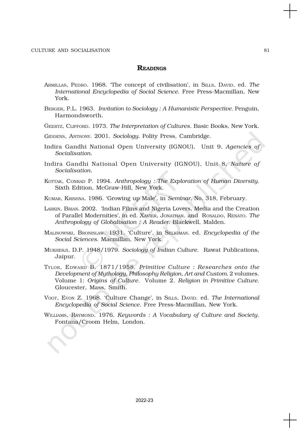 NCERT Book for Class 11 Sociology Chapter 4 Culture