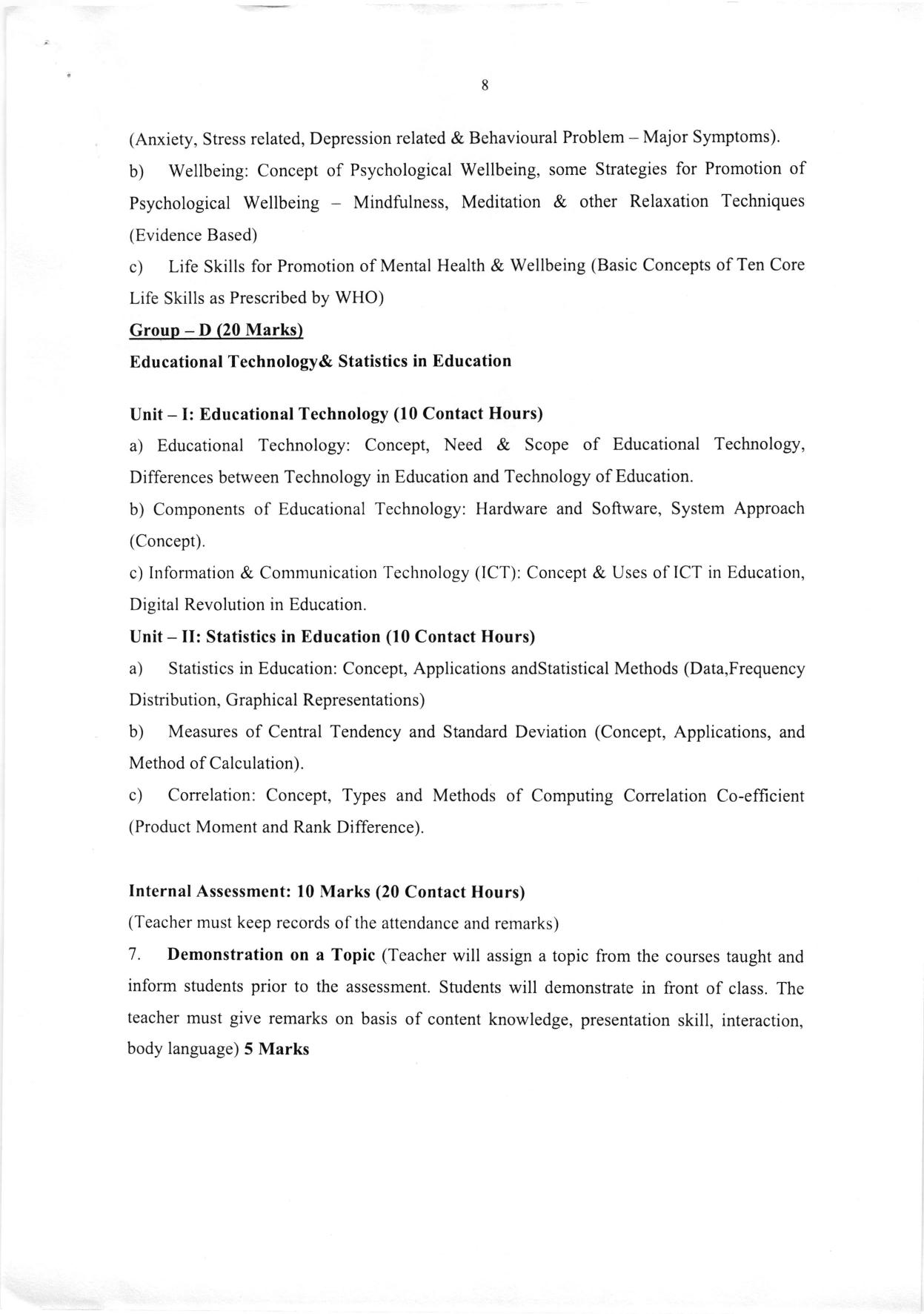 WBCHSE Class 11 & 12 Syllabus for Education (EDCN) (SET III) - Page 9
