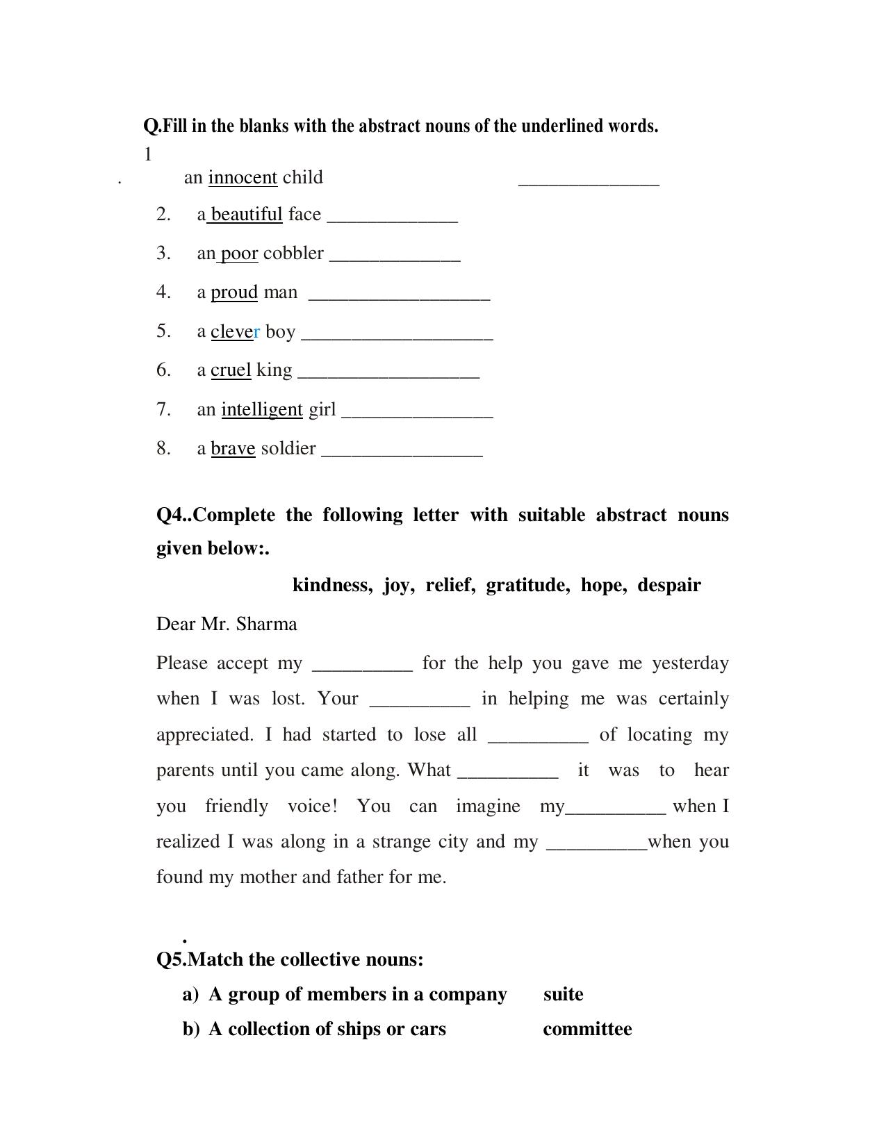 Worksheet for Class 5 English Assignment 6 - Page 2