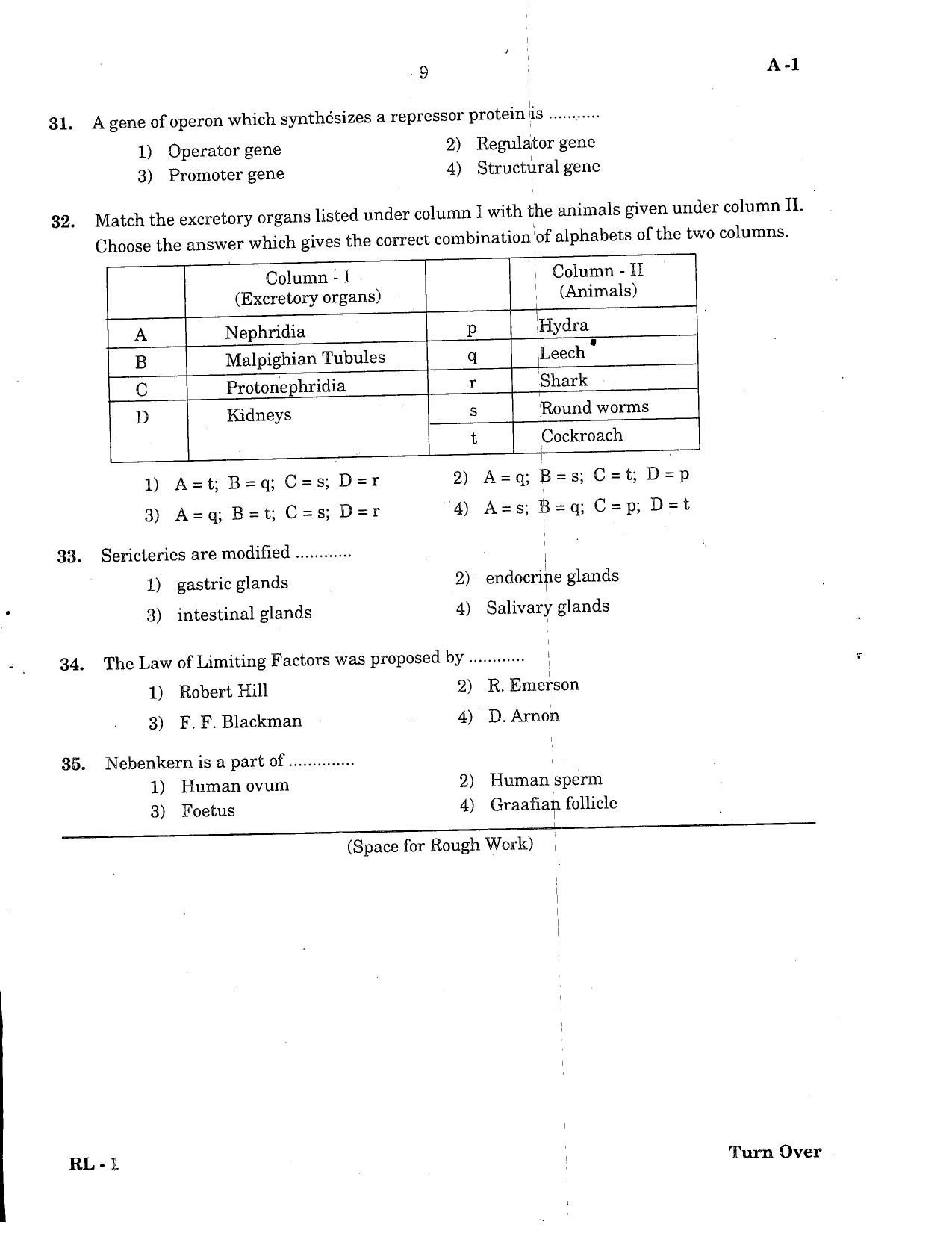 KCET Biology 2004 Question Papers - Page 9