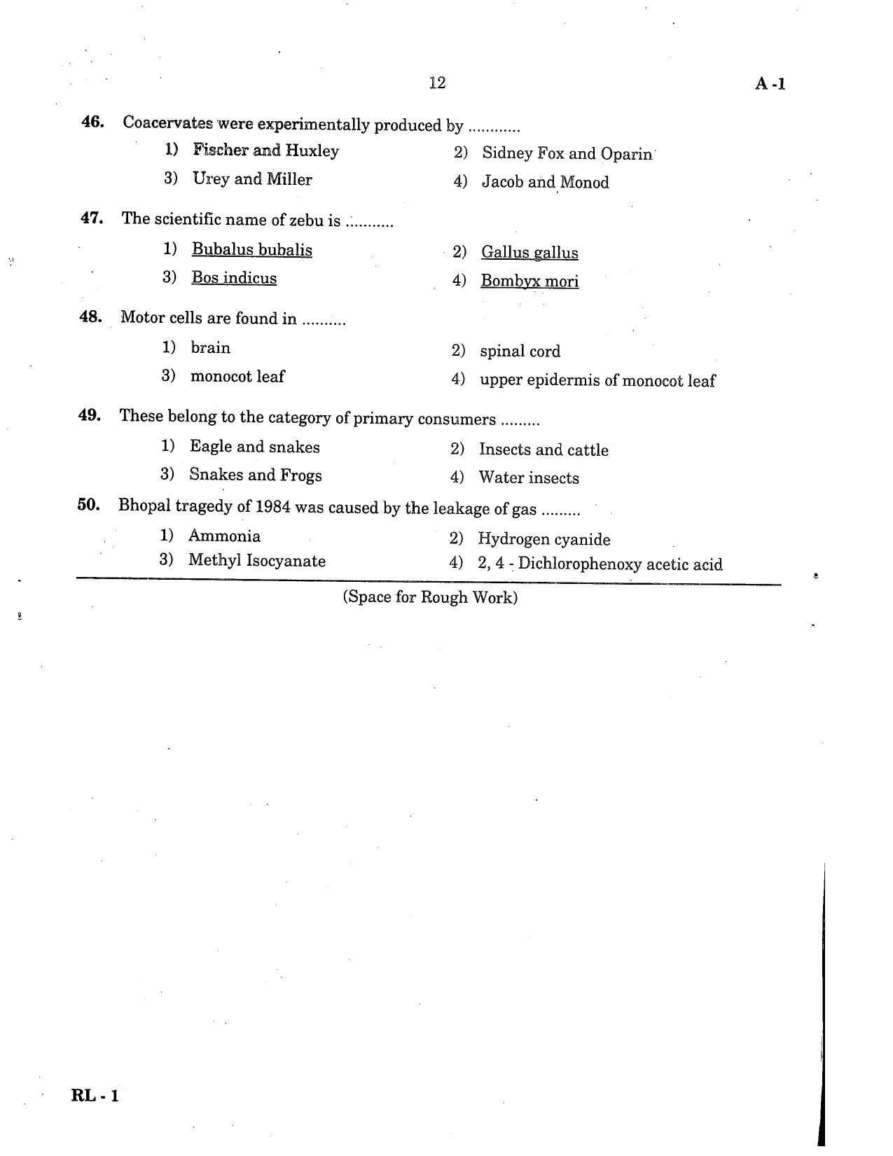 KCET Biology 2004 Question Papers - Page 12