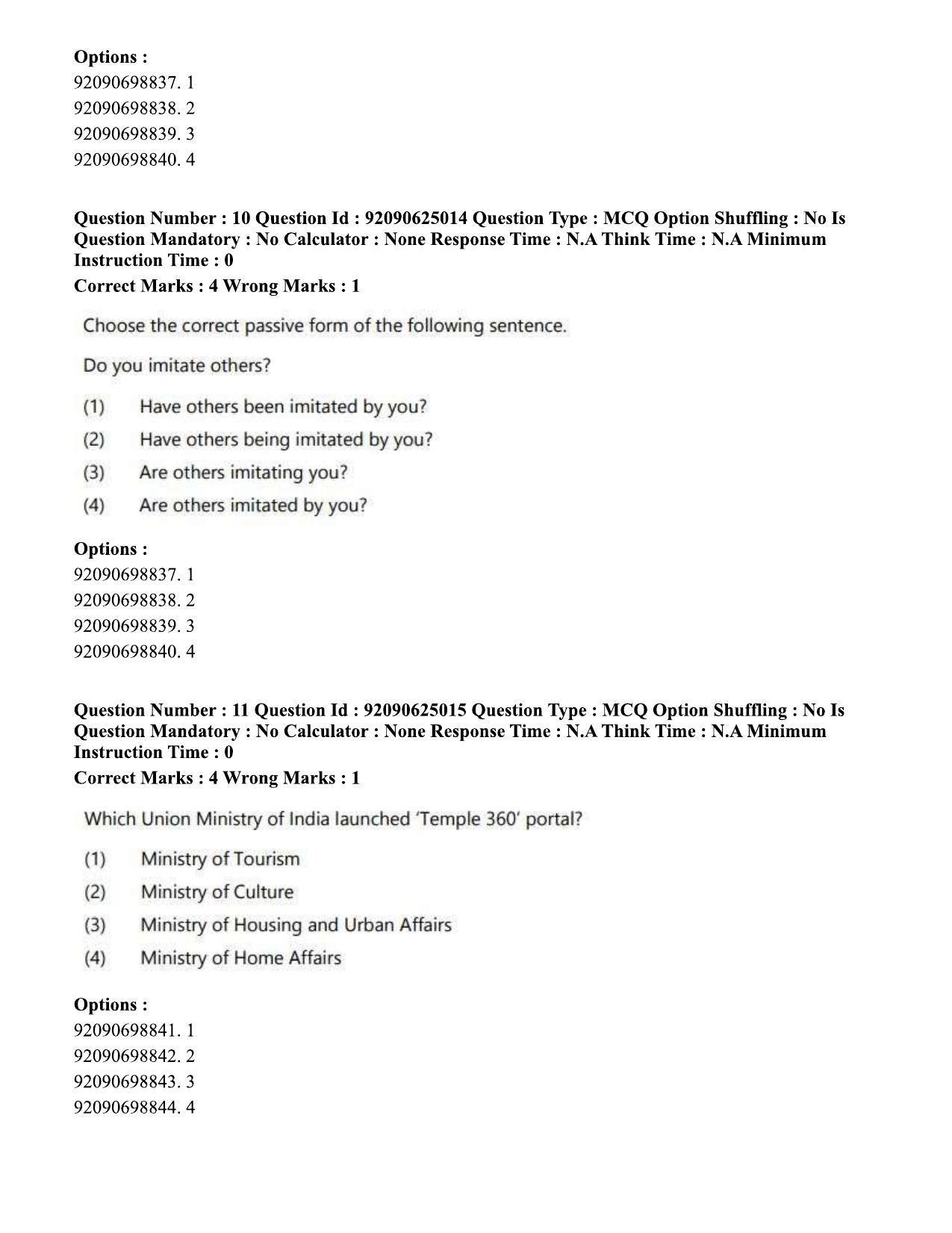 CUET PG 2023: MTQP12 – Textile Engineering (Eng) - Shift 3 (24-06-2023) Question Paper  - Page 11