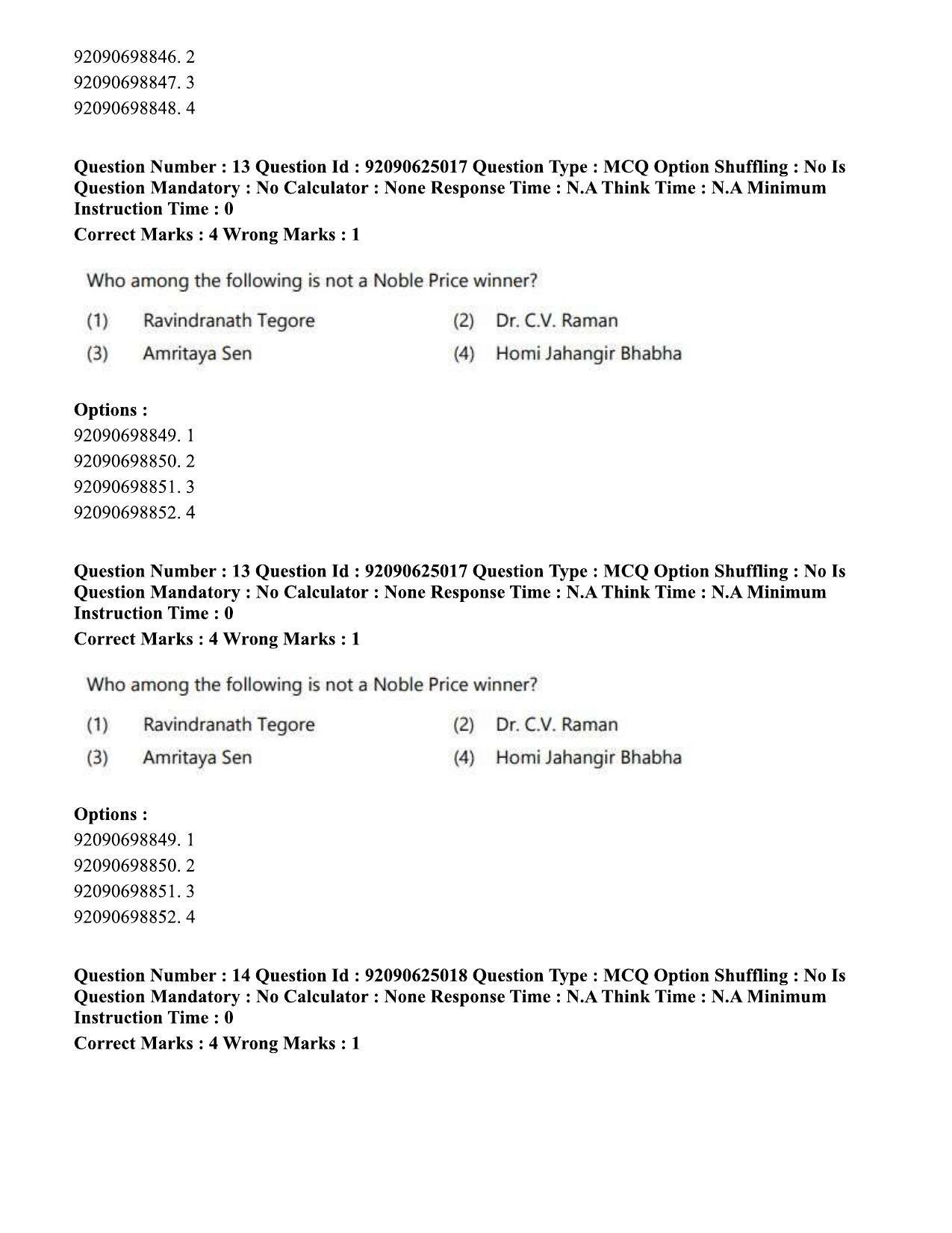 CUET PG 2023: MTQP12 – Textile Engineering (Eng) - Shift 3 (24-06-2023) Question Paper  - Page 13