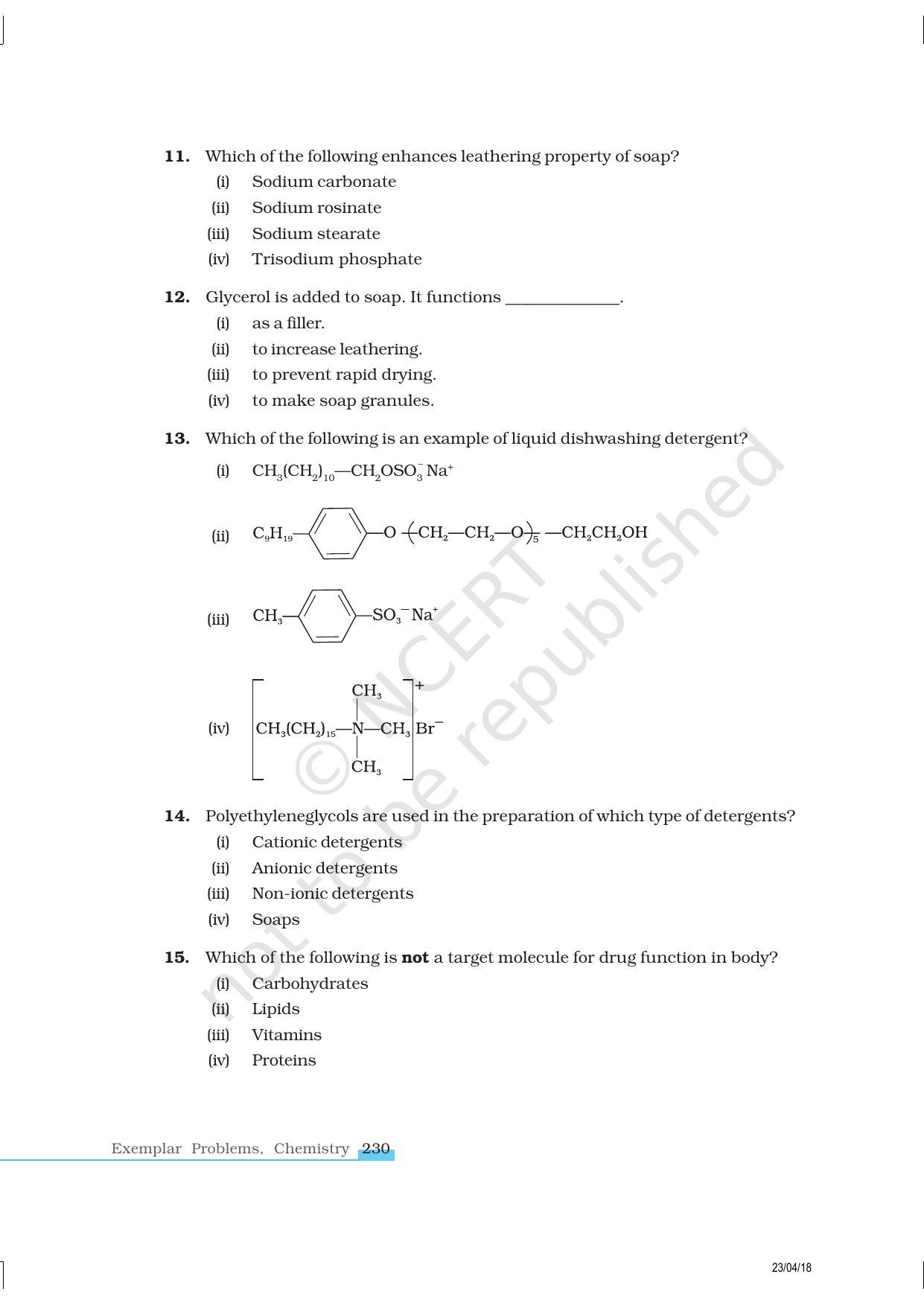 NCERT Exemplar Book for Class 12 Chemistry: Chapter 16 Chemistry in Everyday Life - Page 3