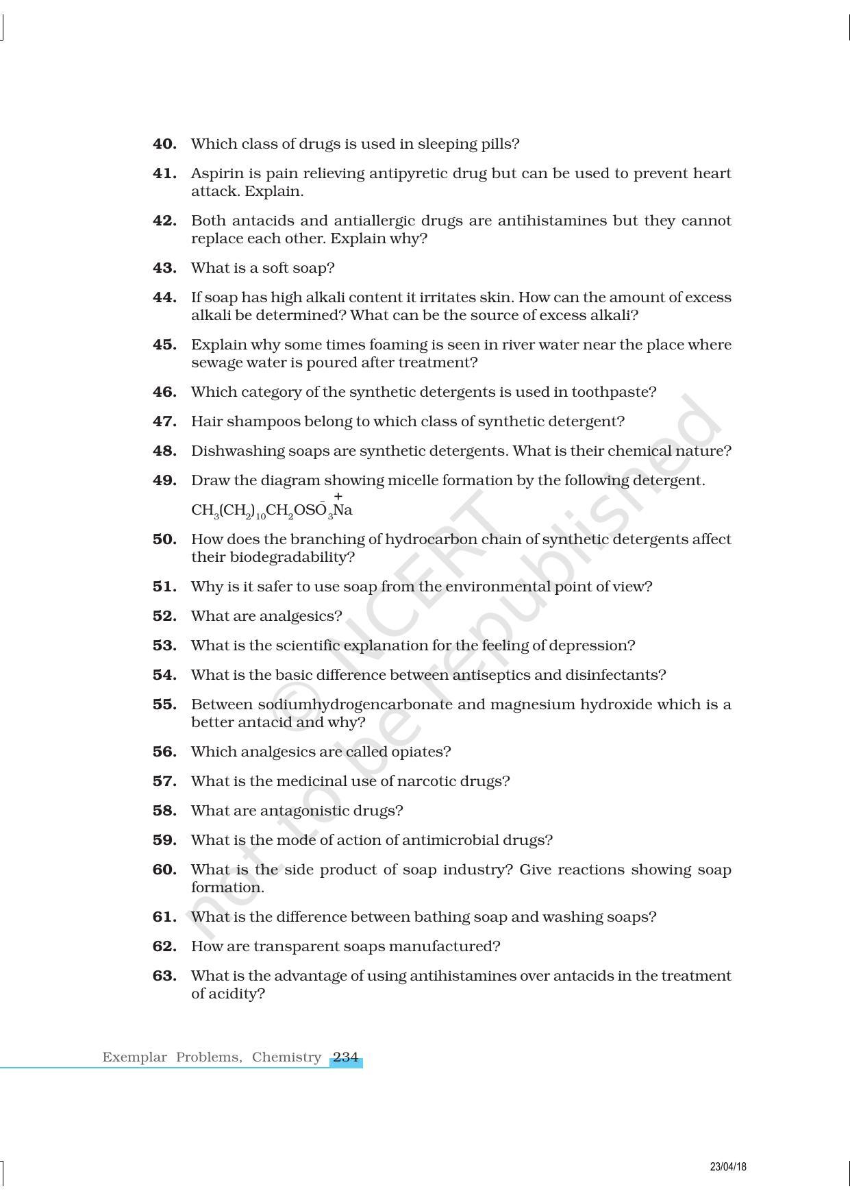 NCERT Exemplar Book for Class 12 Chemistry: Chapter 16 Chemistry in Everyday Life - Page 7