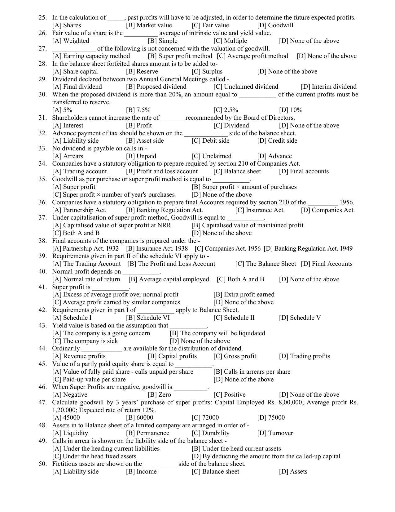 Hemchand North Gujarat University Sample Paper July-Sept 2021: B.B.A. Semester-III Corporate Accounting-II Paper Code - 3647 - Page 2