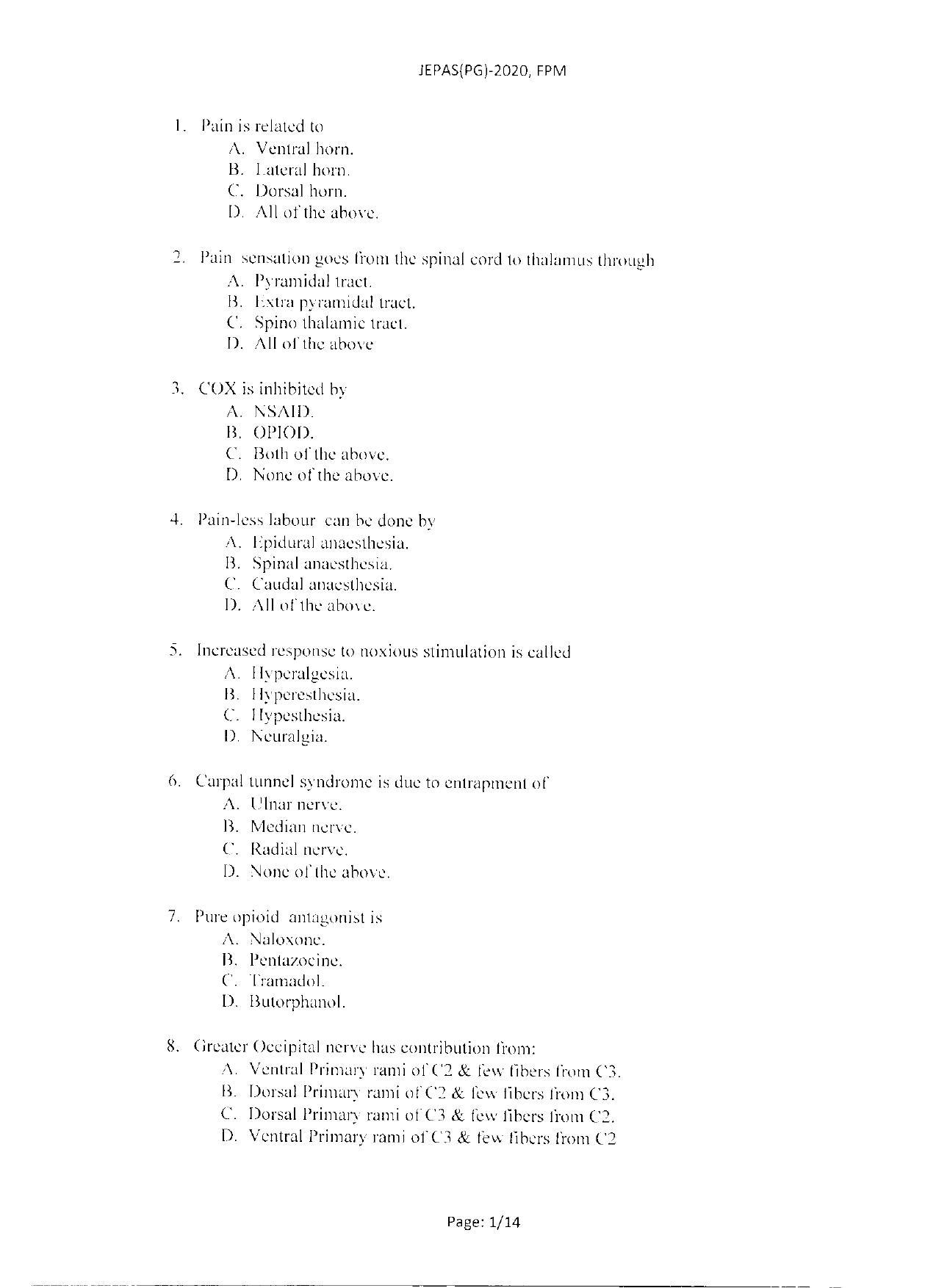 WBJEEB JEMAS (PG) 2021 FPM Question Paper - Page 3