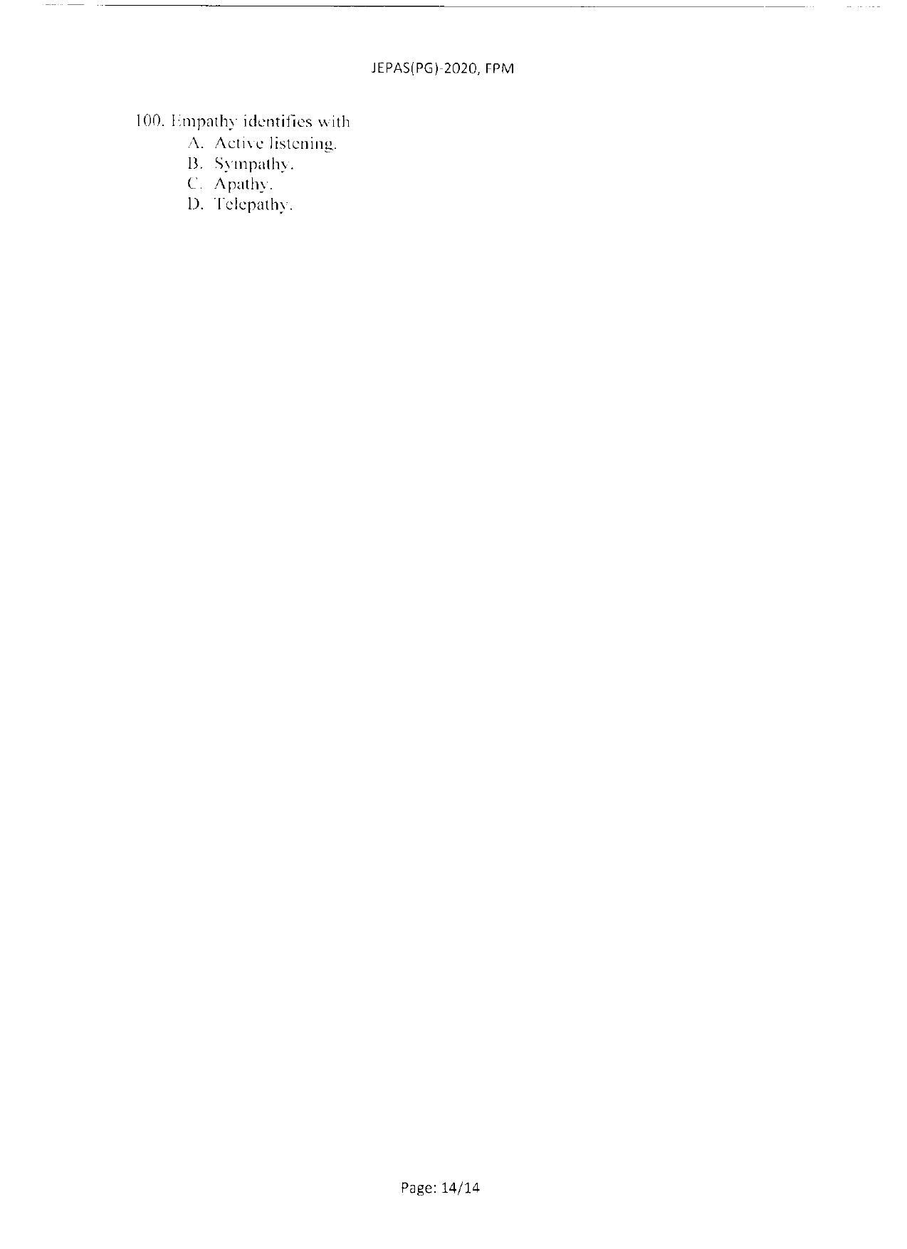 WBJEEB JEMAS (PG) 2021 FPM Question Paper - Page 16