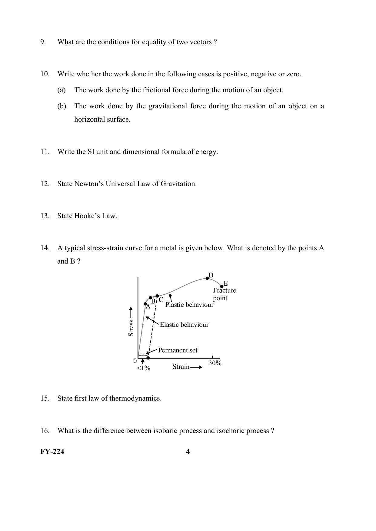Kerala Plus One (Class 11th) Physics Question Paper 2021 - Page 4
