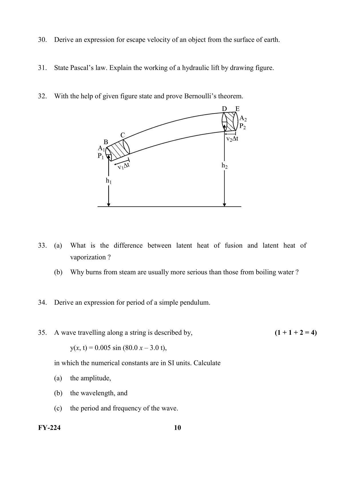 Kerala Plus One (Class 11th) Physics Question Paper 2021 - Page 10