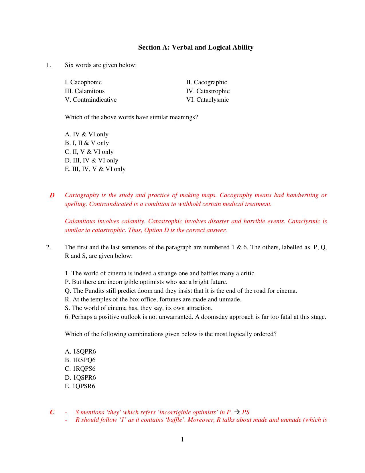 XAT 2015 Set C Question Papers - Page 2