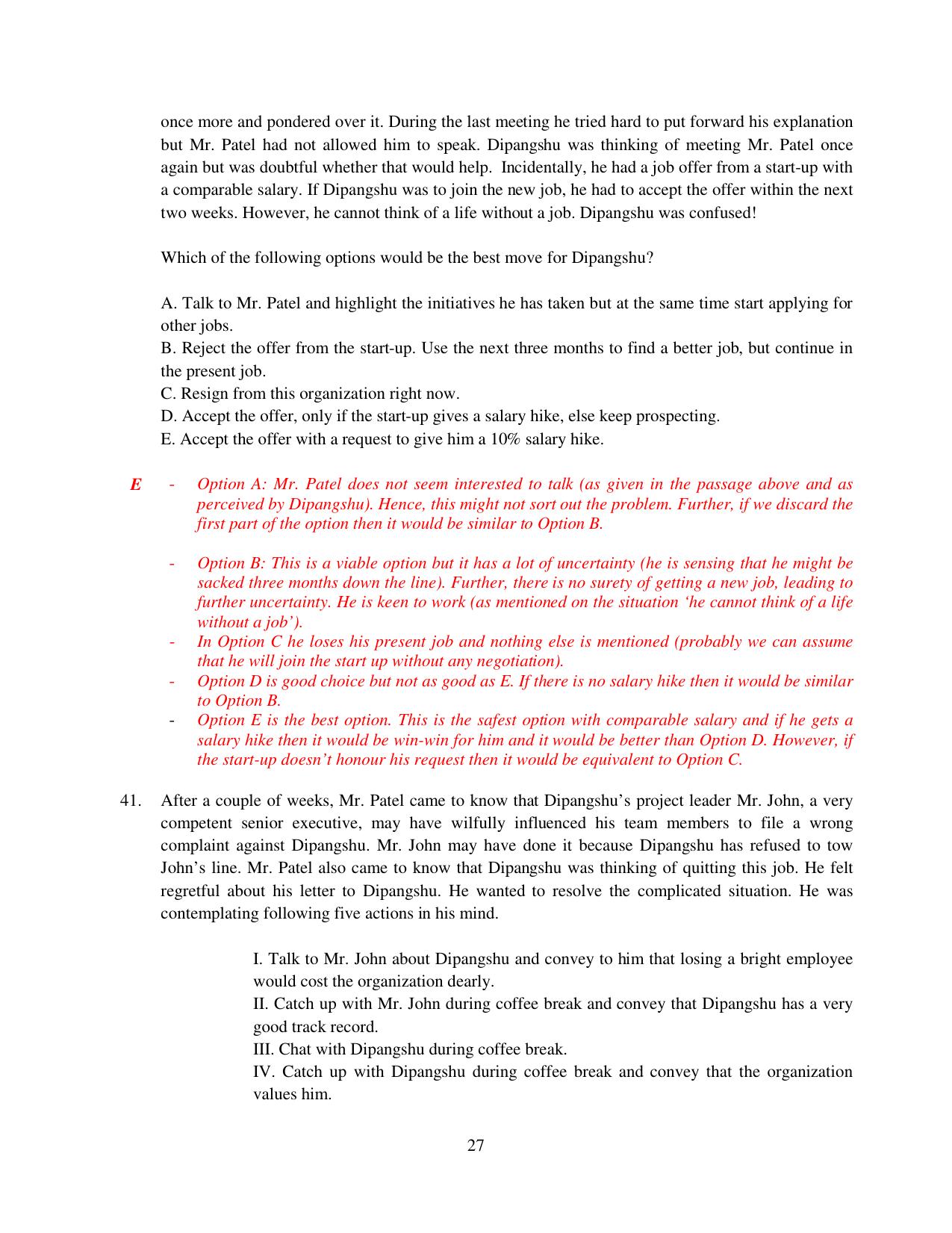 XAT 2015 Set C Question Papers - Page 28