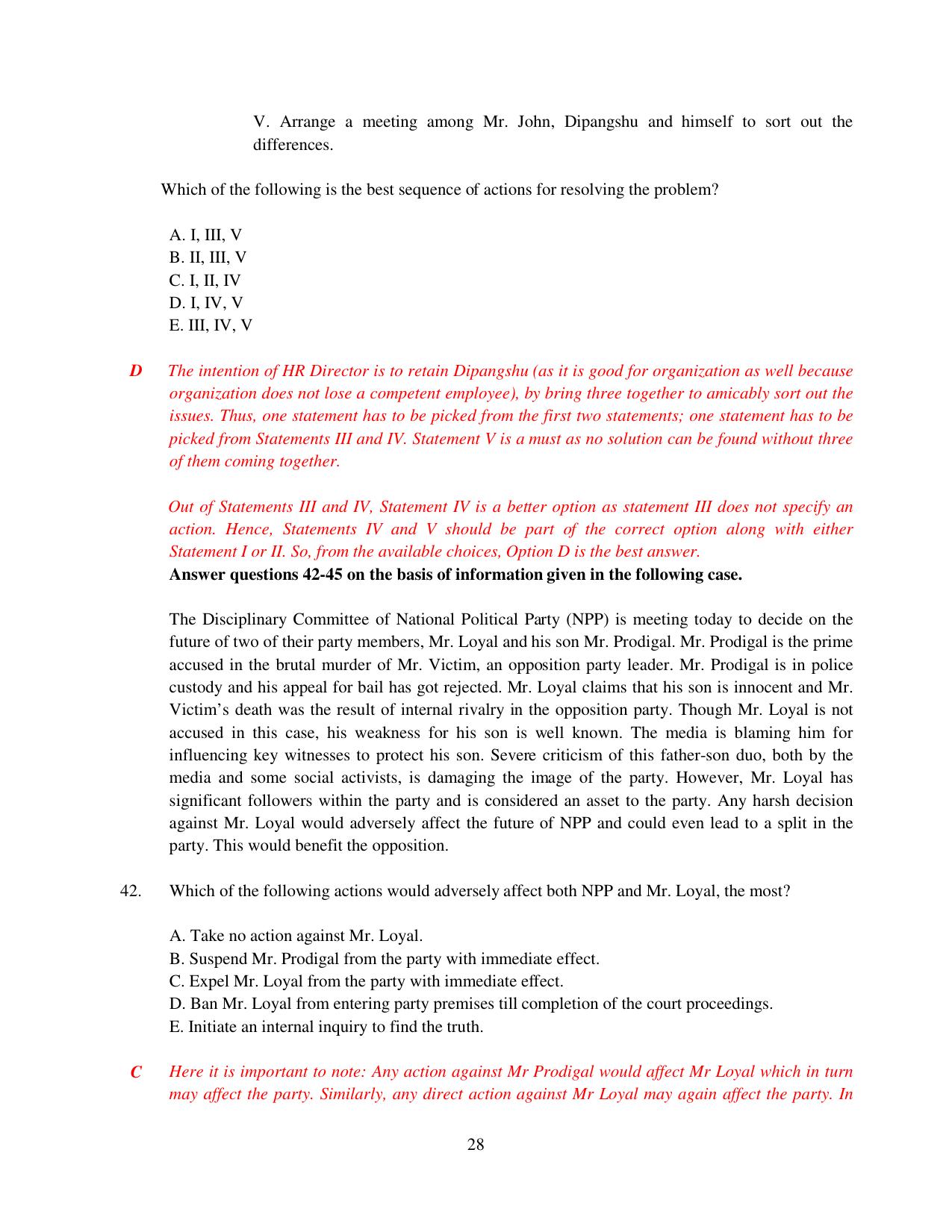 XAT 2015 Set C Question Papers - Page 29