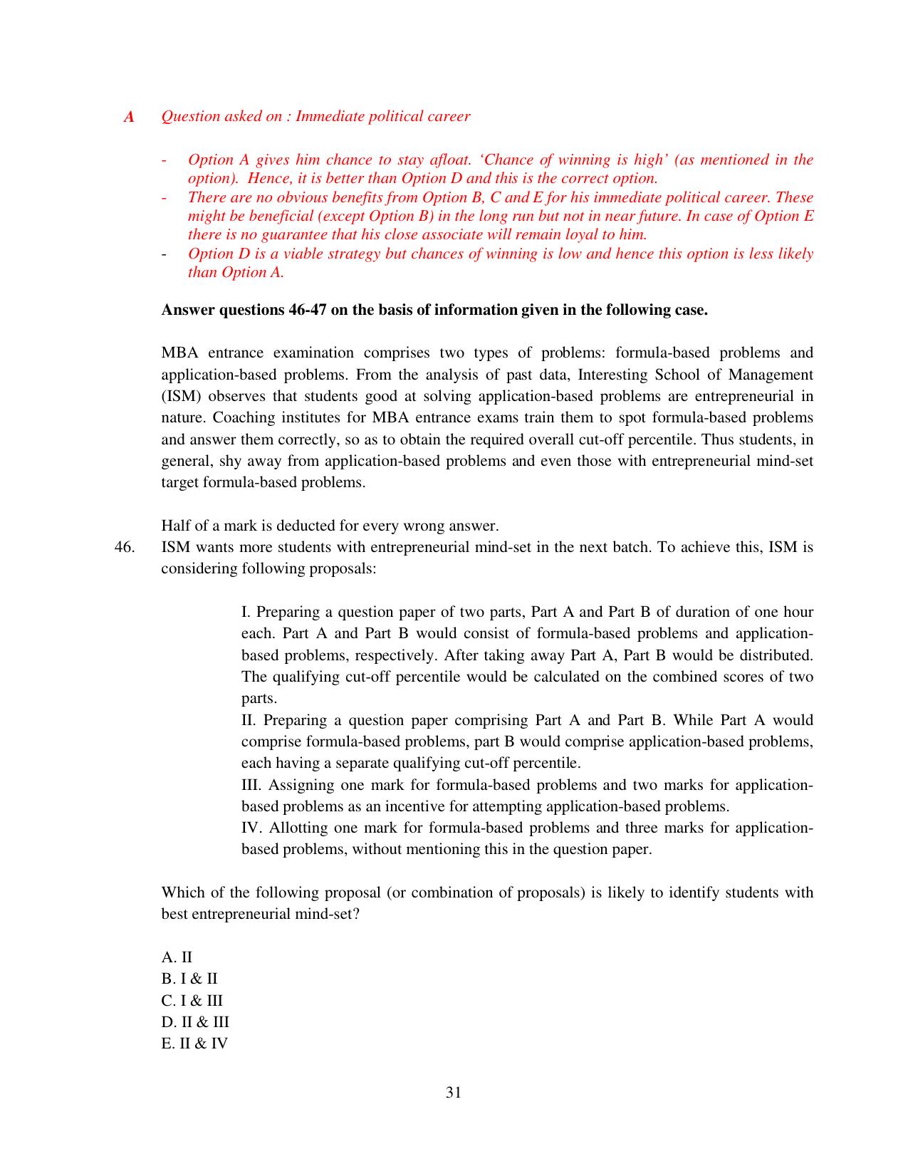 XAT 2015 Set C Question Papers - Page 32