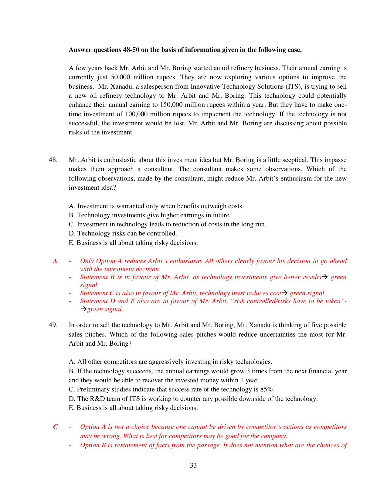 XAT 2015 Set C Question Papers - Page 34