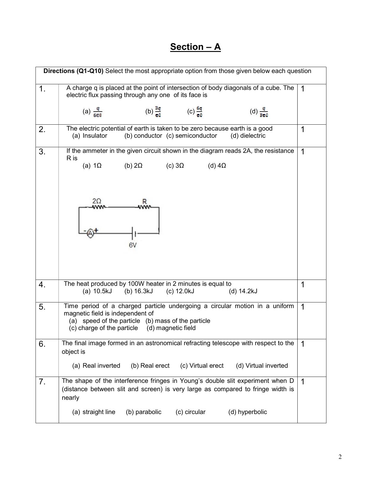 CBSE Class 12 Physics -Sample Paper 2019-20 - Page 2