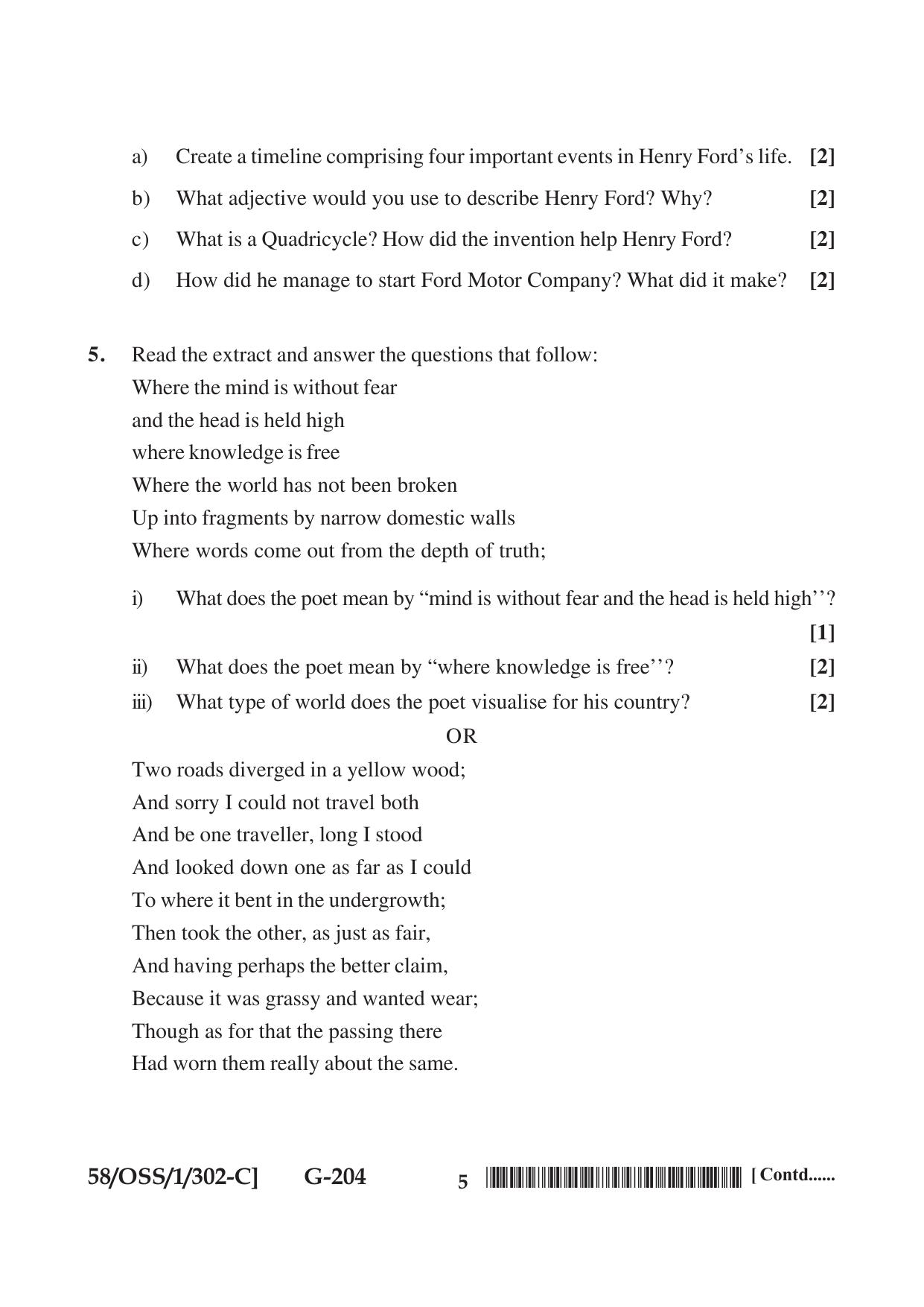 NIOS April 2019 Class 12 English (SET C) Question Paper - Page 5