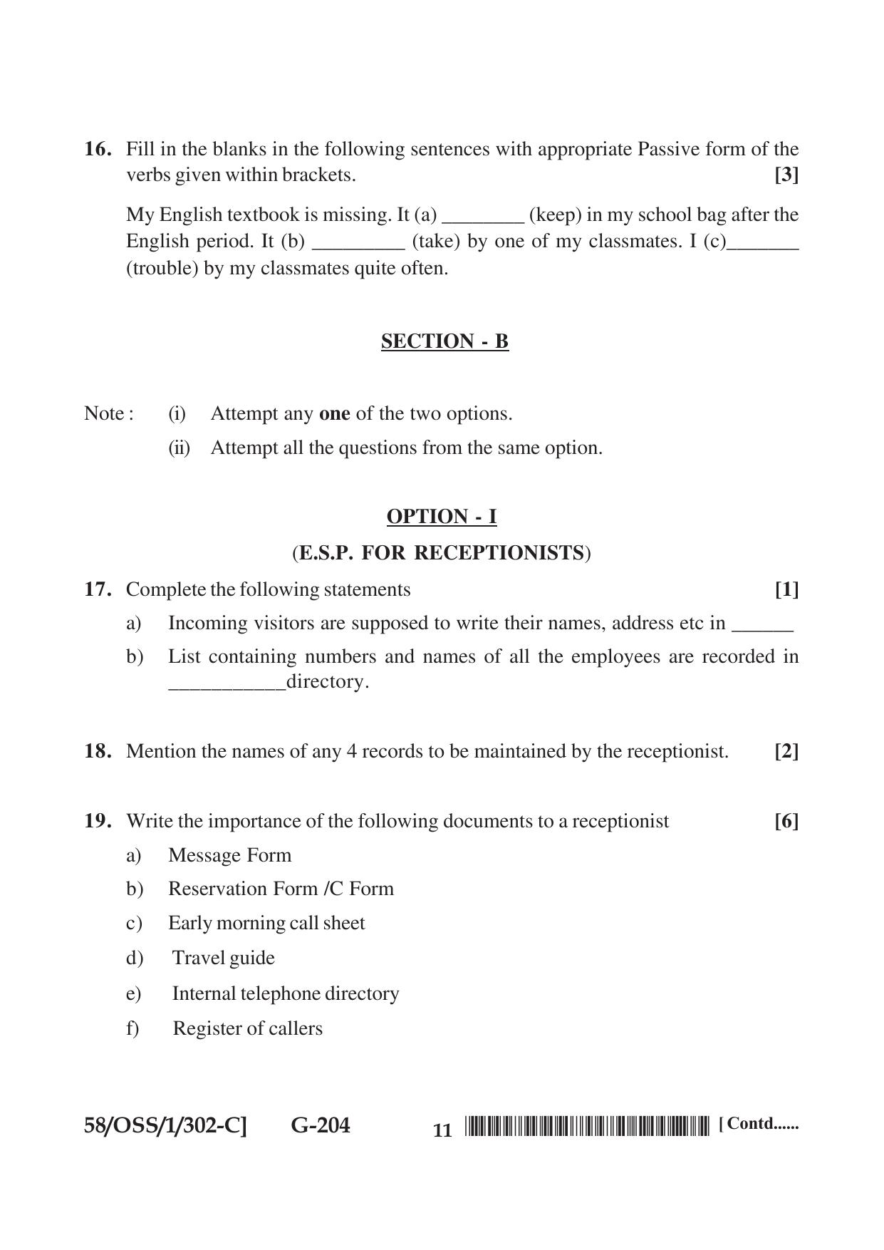 NIOS April 2019 Class 12 English (SET C) Question Paper - Page 11
