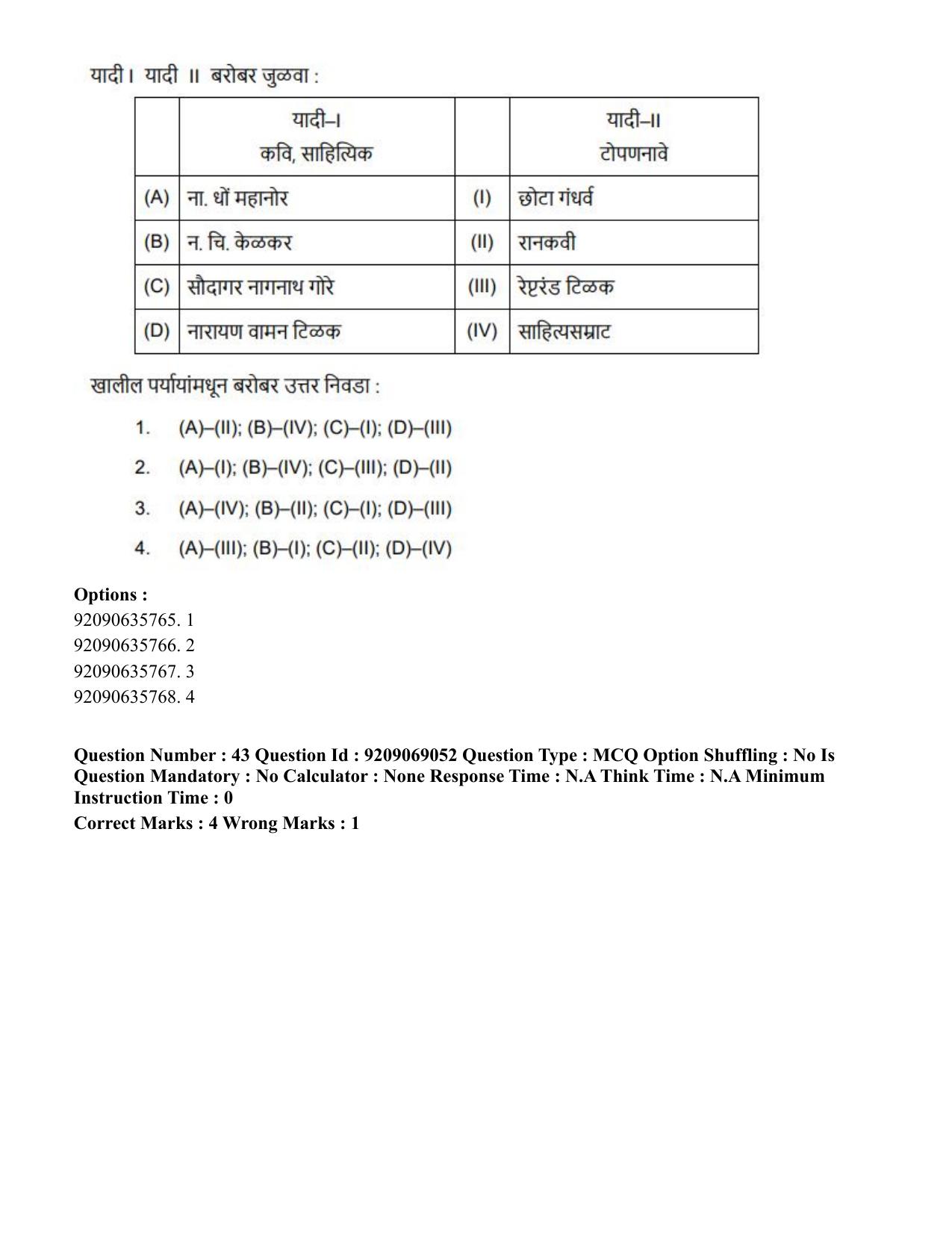 CUET PG 2023: LAQP25 – Marathi (Hindi)-Shift 3 (08-06-2023) Question Paper - Page 77