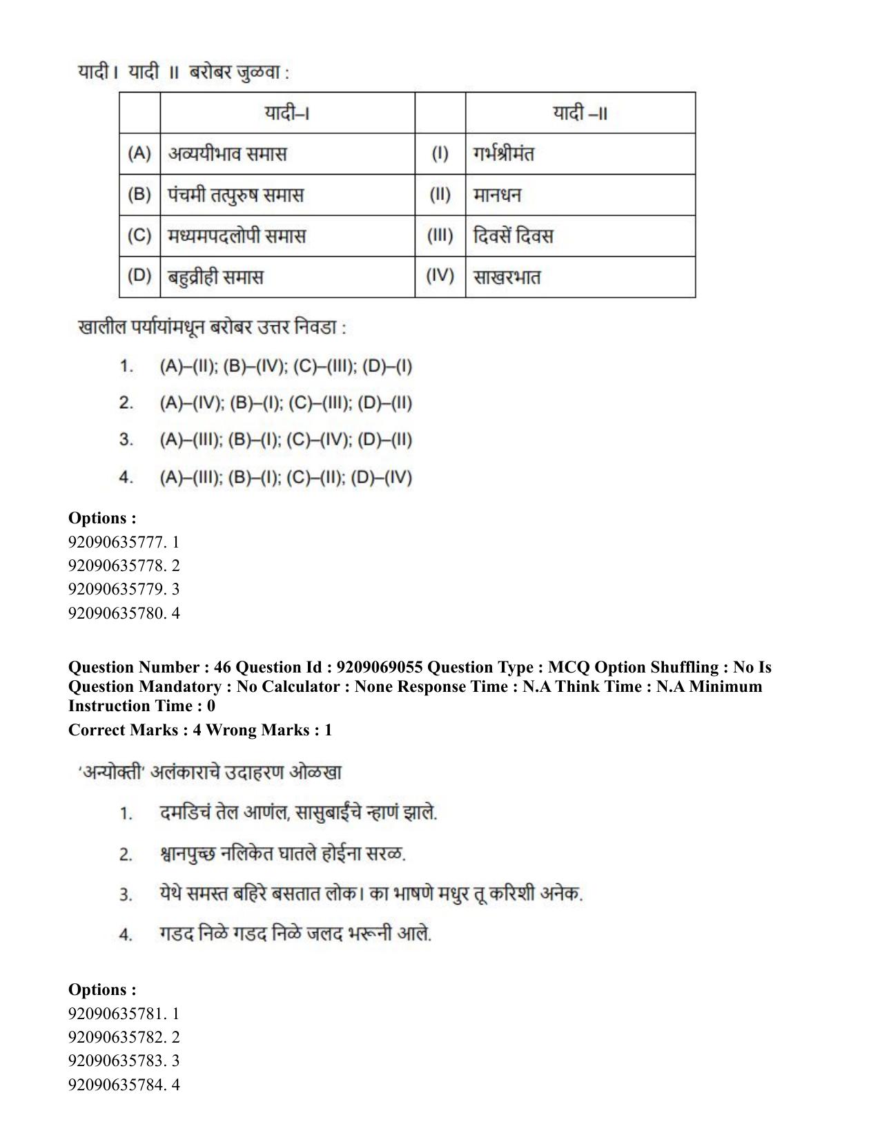 CUET PG 2023: LAQP25 – Marathi (Hindi)-Shift 3 (08-06-2023) Question Paper - Page 86