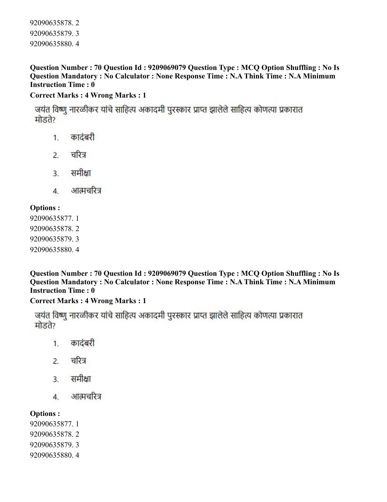 CUET PG 2023: LAQP25 – Marathi (Hindi)-Shift 3 (08-06-2023) Question Paper - Page 130