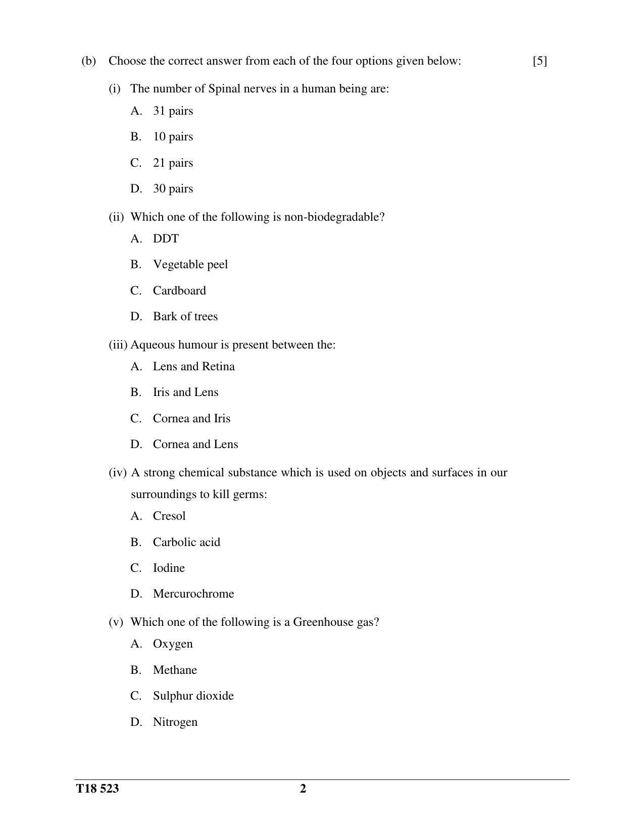 ICSE Class 10 Science Paper 3 (Biology) 2018 Question Paper - Page 2