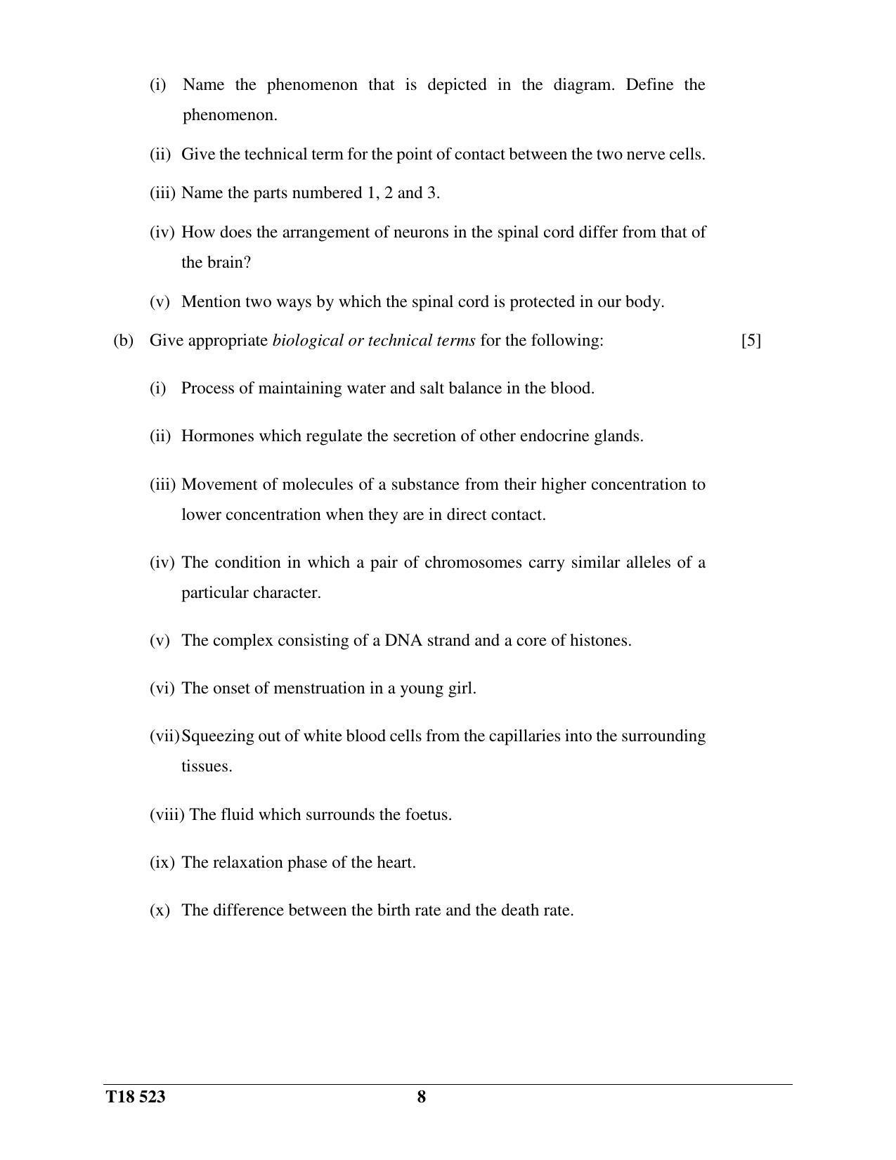 ICSE Class 10 Science Paper 3 (Biology) 2018 Question Paper - Page 8