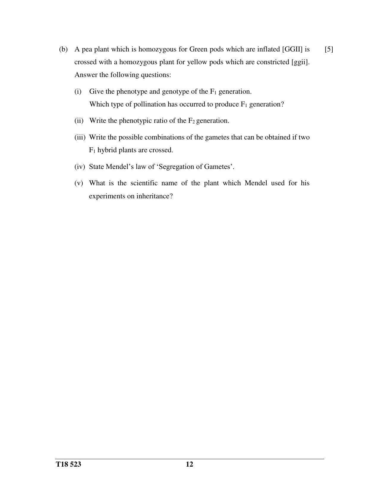 ICSE Class 10 Science Paper 3 (Biology) 2018 Question Paper - Page 12