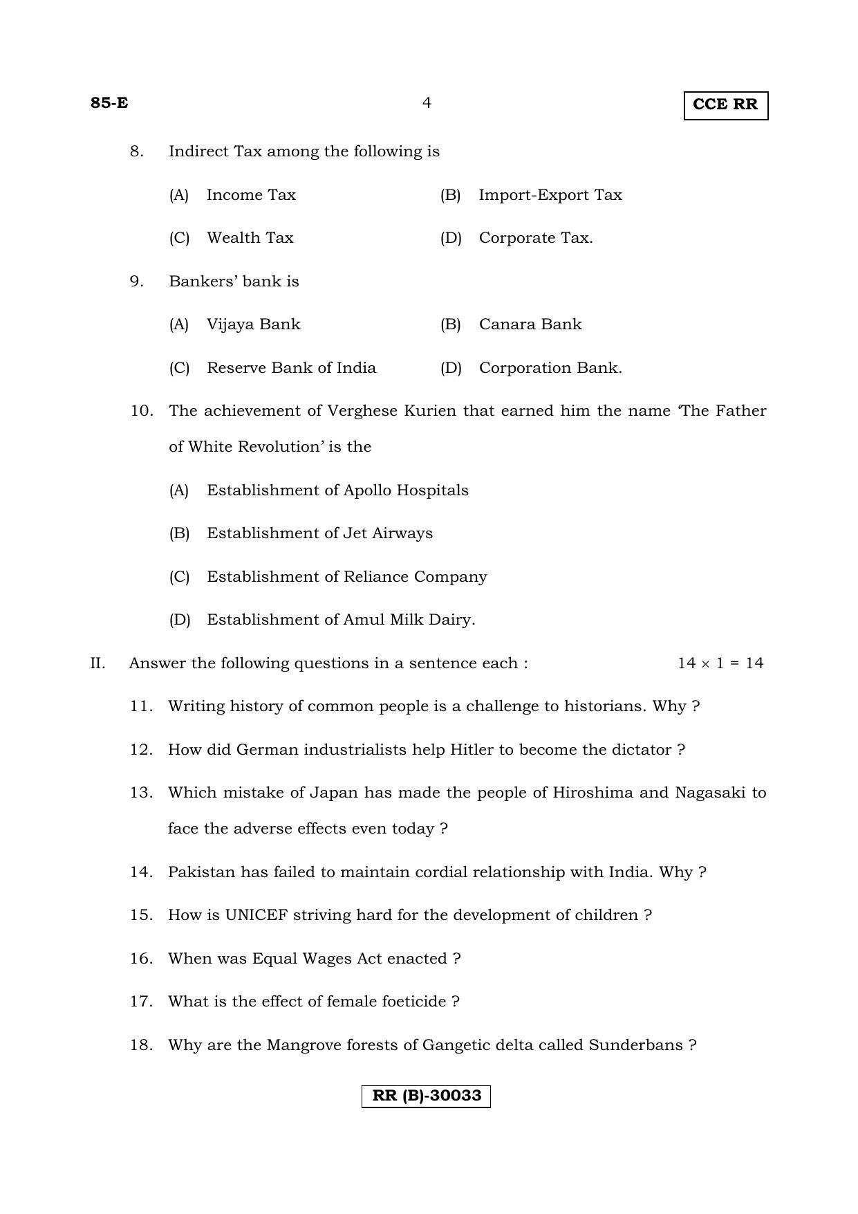 Karnataka SSLC Social Science (ENGLISH Medium) - 85-E (RR) (Revised Un-Revised)_ss2 (Supplementary) June 2018 Question Paper - Page 4