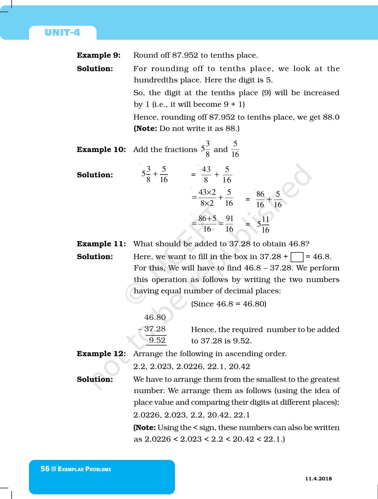 NCERT Exemplar Book for Class 6 Maths: Chapter 4-Fractions & Decimals - Page 4