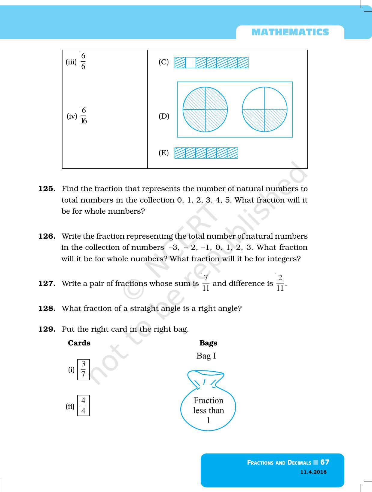 NCERT Exemplar Book for Class 6 Maths: Chapter 4-Fractions & Decimals - Page 15