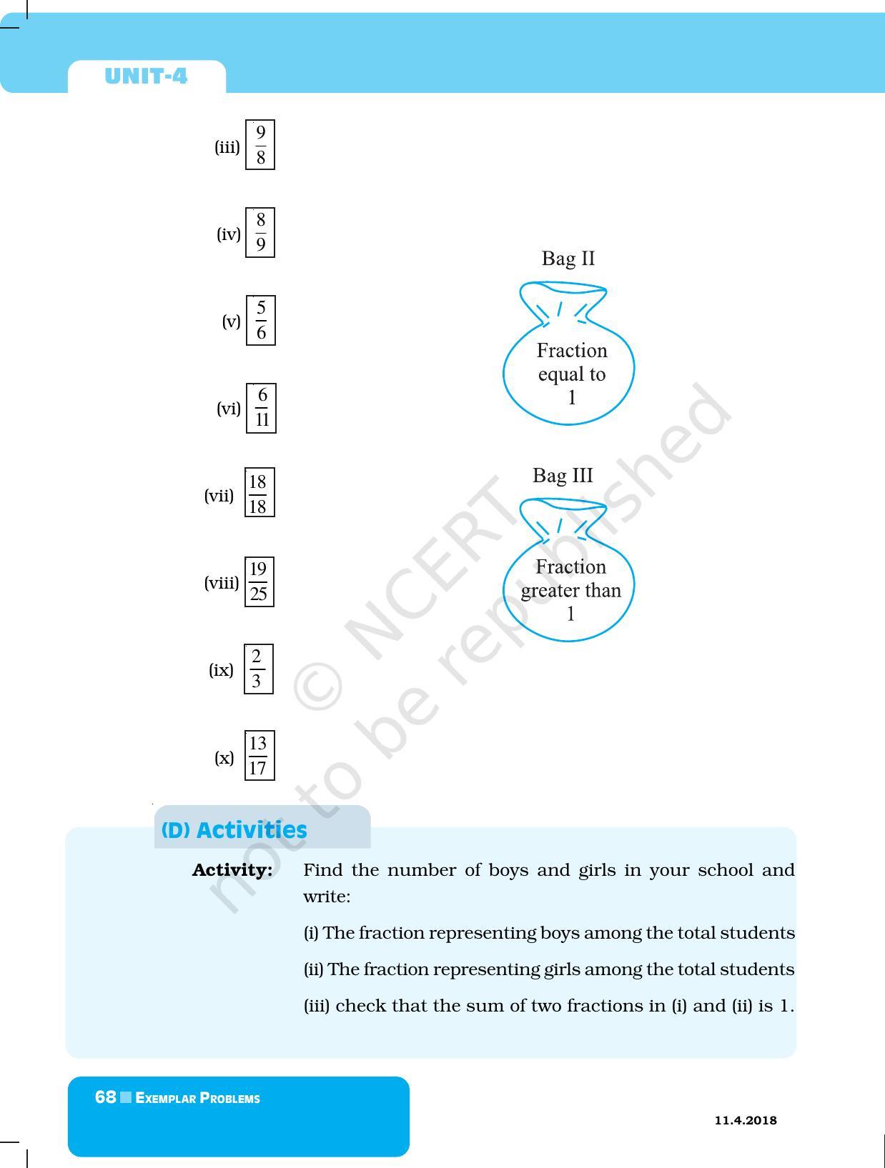 NCERT Exemplar Book for Class 6 Maths: Chapter 4-Fractions & Decimals - Page 16