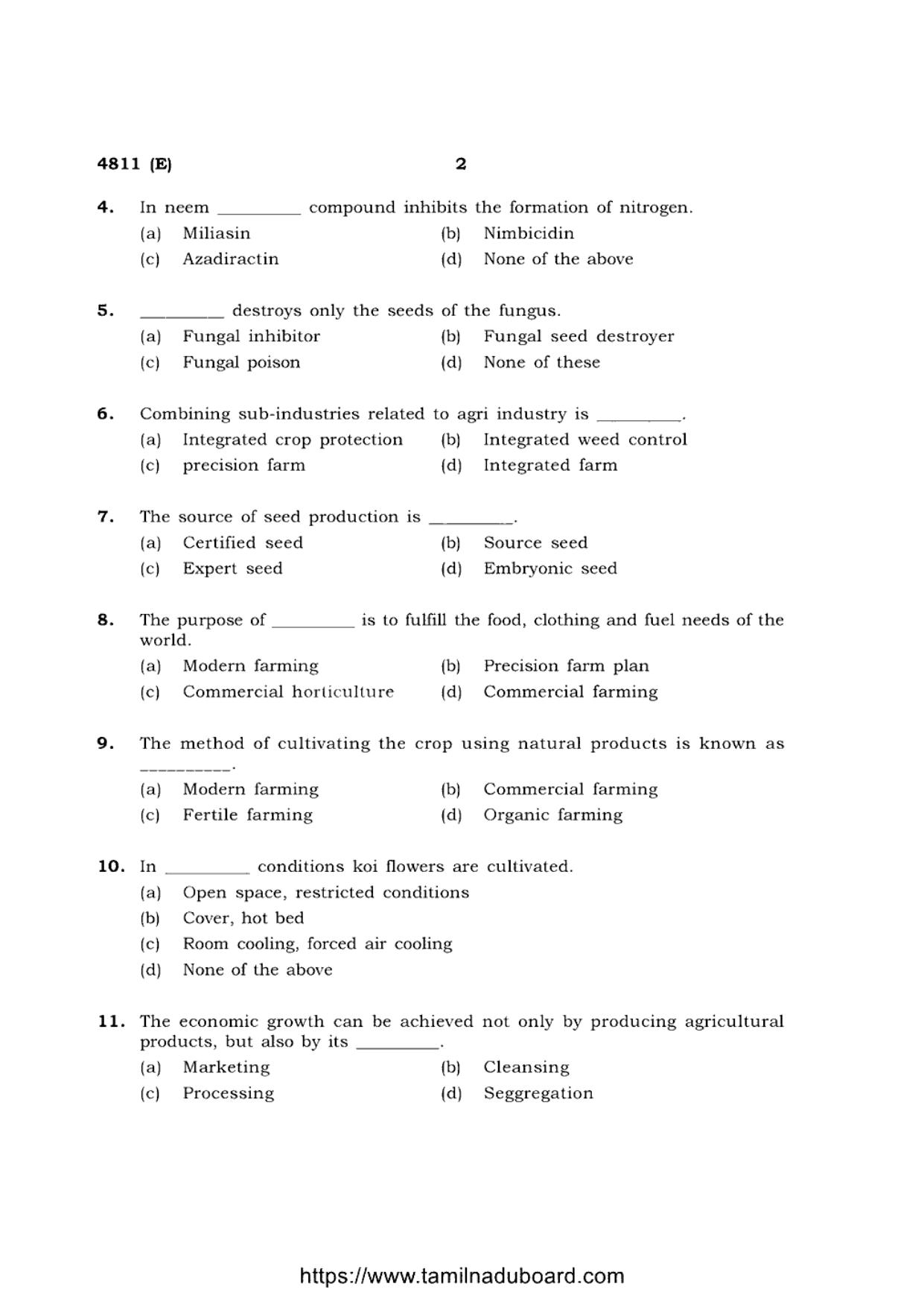 TN Class 12 Agricultural Science 4811 Question Papers 2021 - Page 2