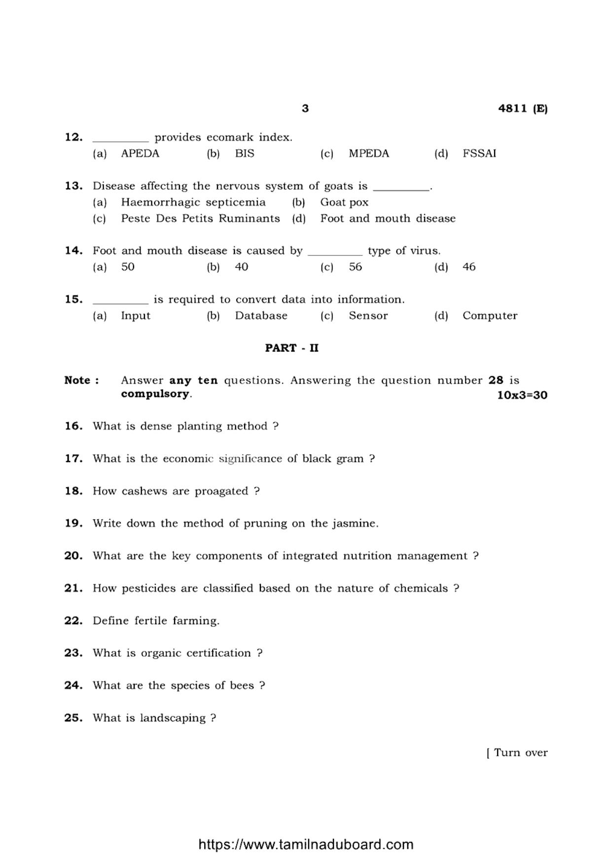 TN Class 12 Agricultural Science 4811 Question Papers 2021 - Page 3