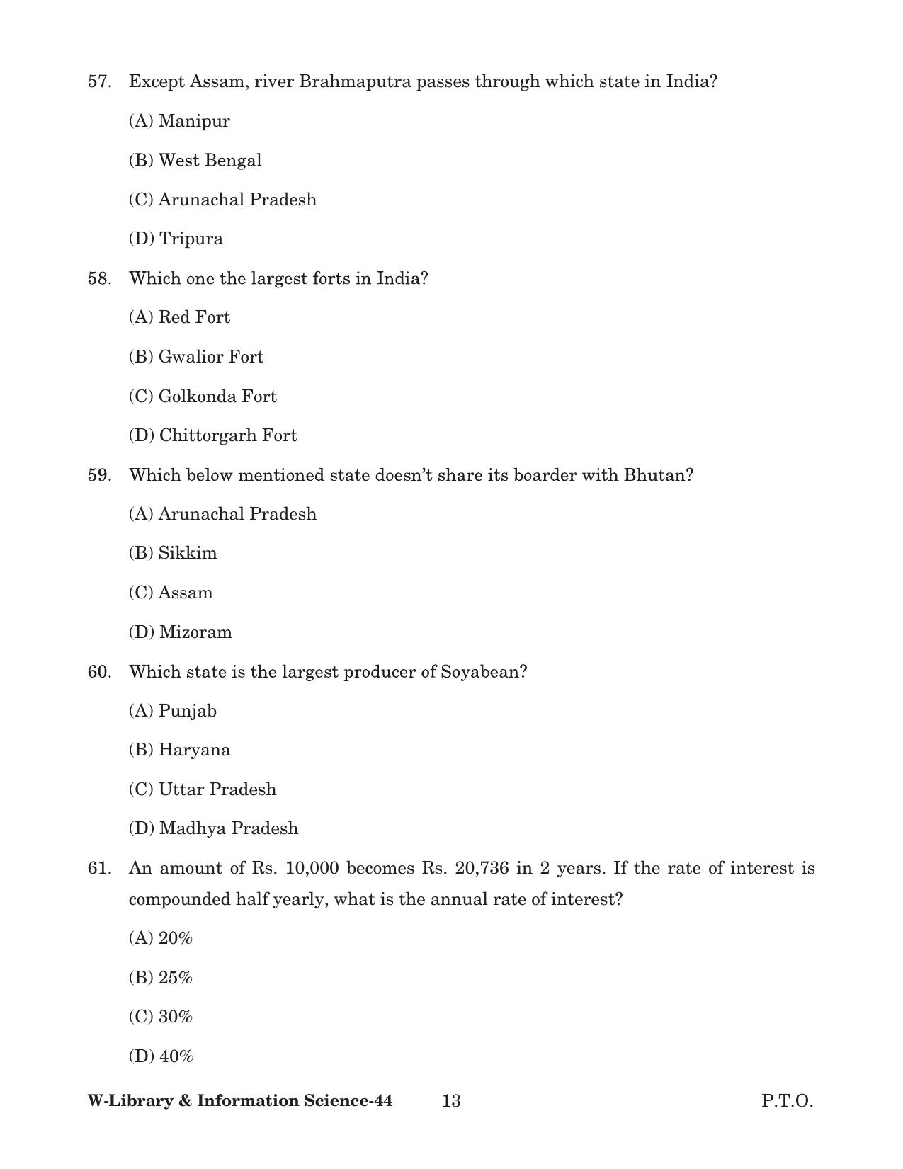 Odisha CPET 2022 LIBRARY SCIENCE Question Paper - Page 13