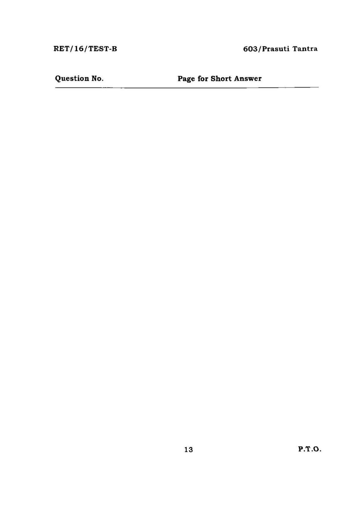 BHU RET PRASUTI TANTRA 2016 Question Paper - Page 13