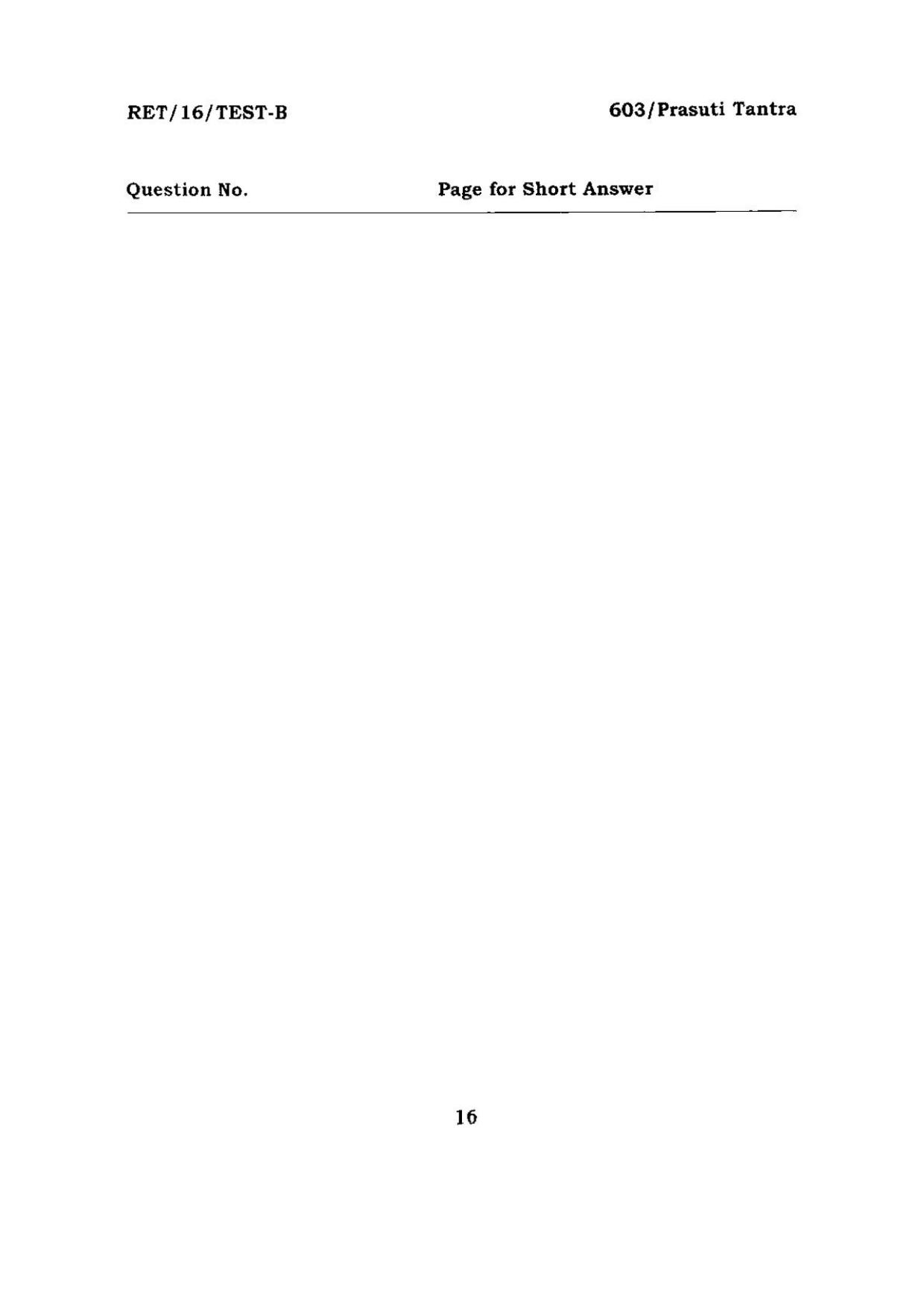 BHU RET PRASUTI TANTRA 2016 Question Paper - Page 16