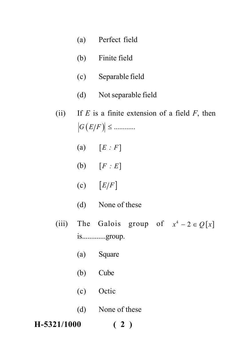Sarguja University Question Paper July-2022 : M.Sc.In Mathematics(Second Sem.)Advanced Abstract Algebra II Paper 1 - Page 2