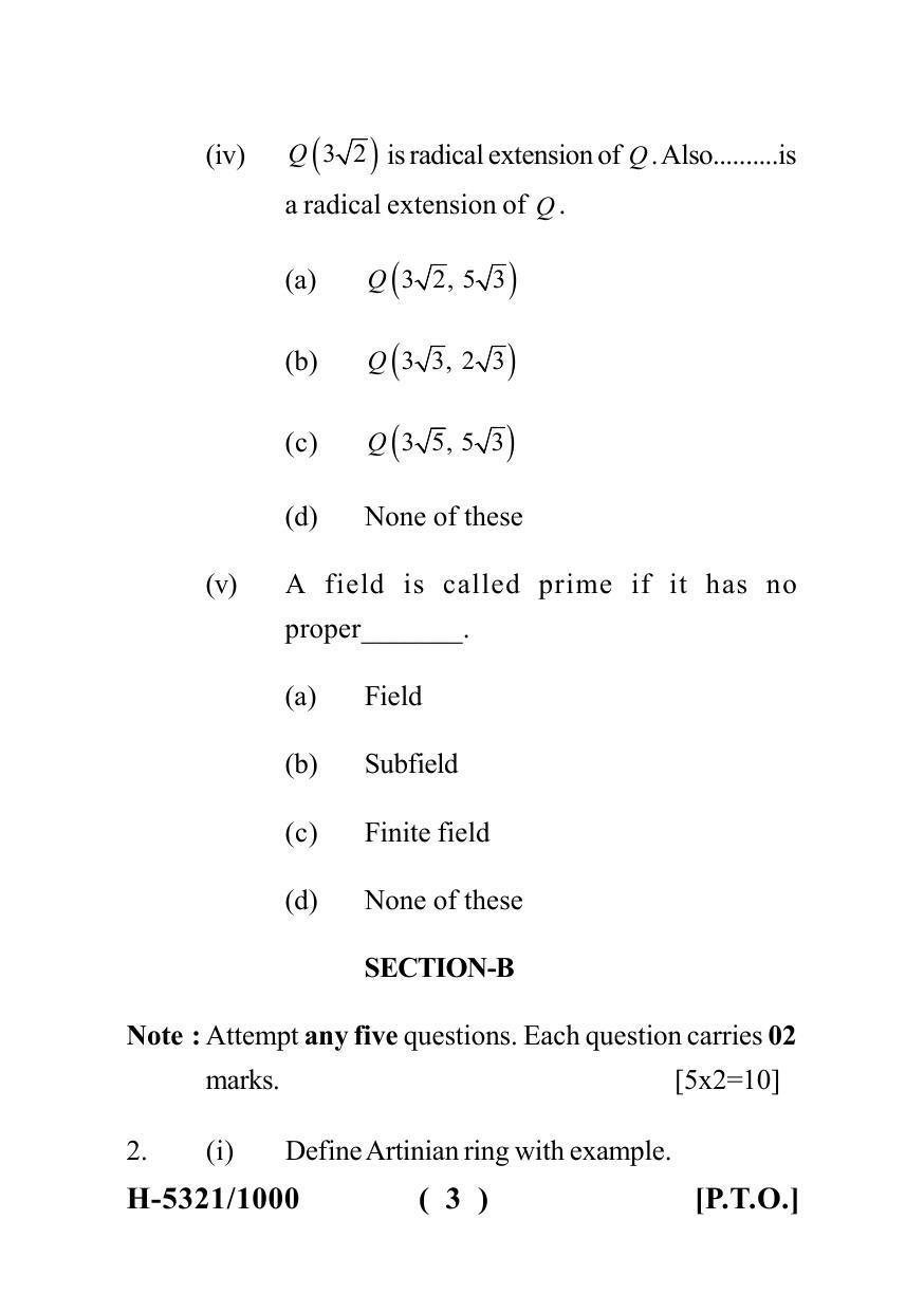 Sarguja University Question Paper July-2022 : M.Sc.In Mathematics(Second Sem.)Advanced Abstract Algebra II Paper 1 - Page 3