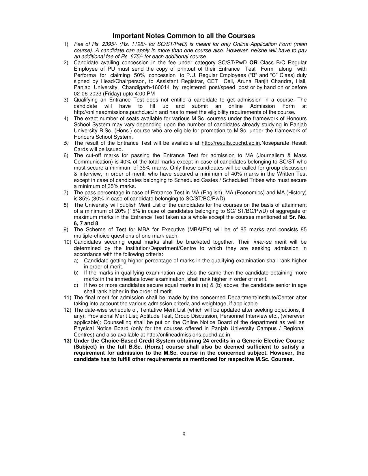 PUCET PG Exam - Page 9