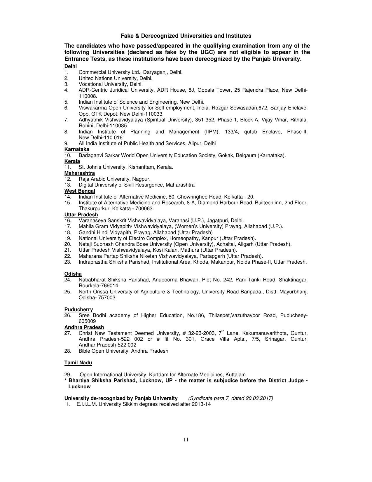 PUCET PG Exam - Page 11