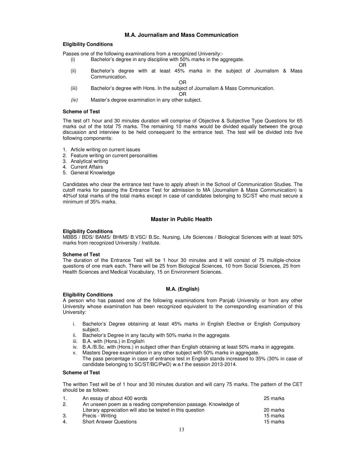 PUCET PG Exam - Page 13