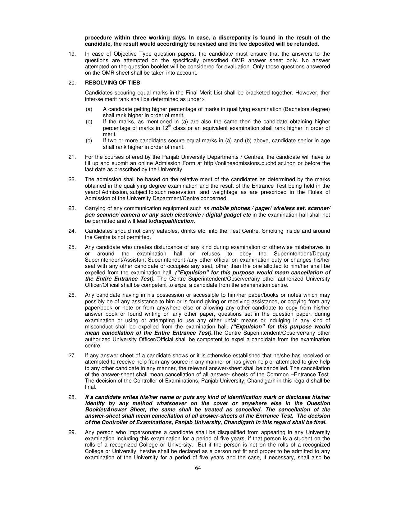 PUCET PG Exam - Page 64