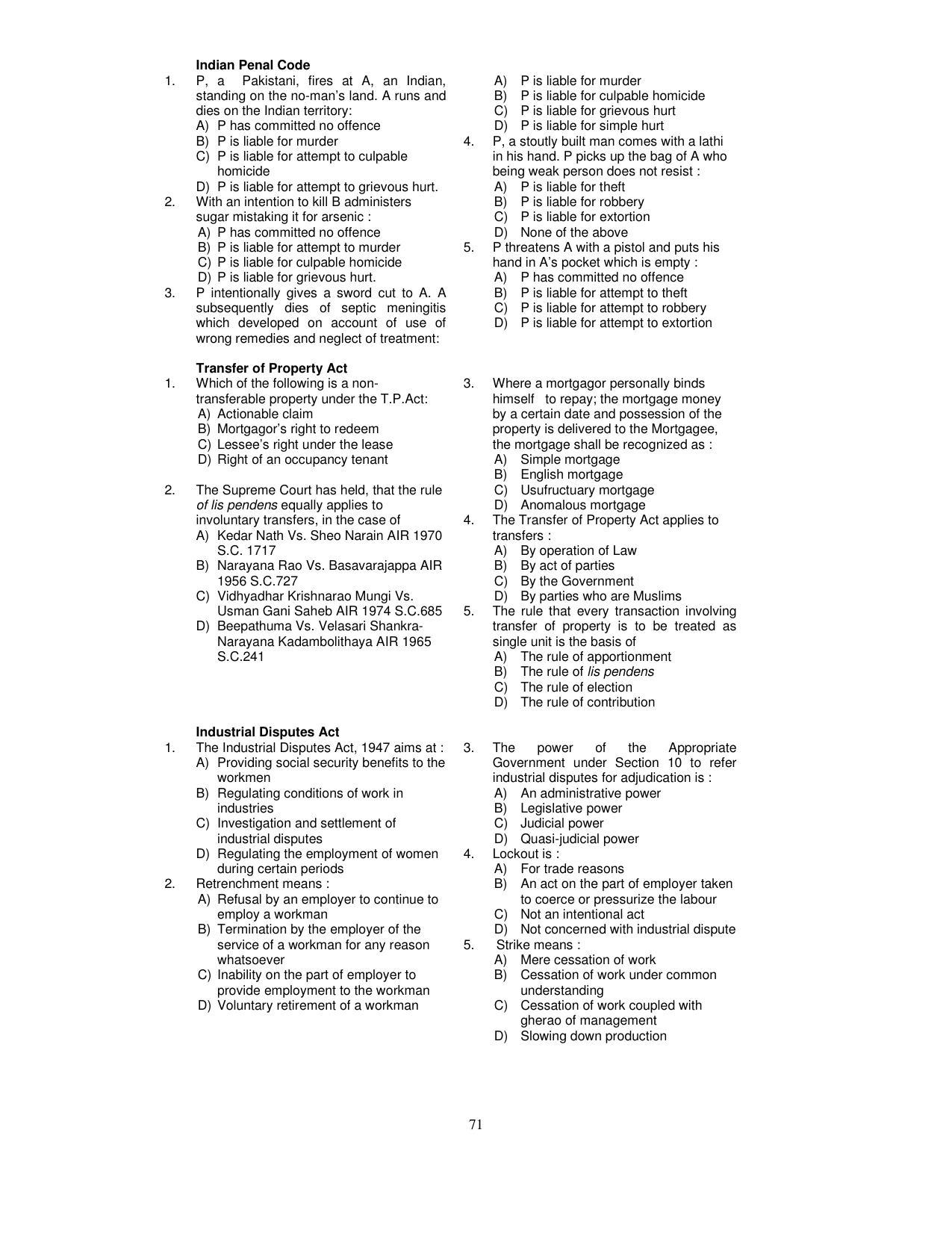 PUCET PG Exam - Page 71