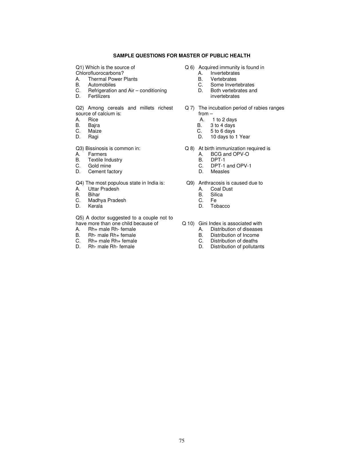 PUCET PG Exam - Page 75
